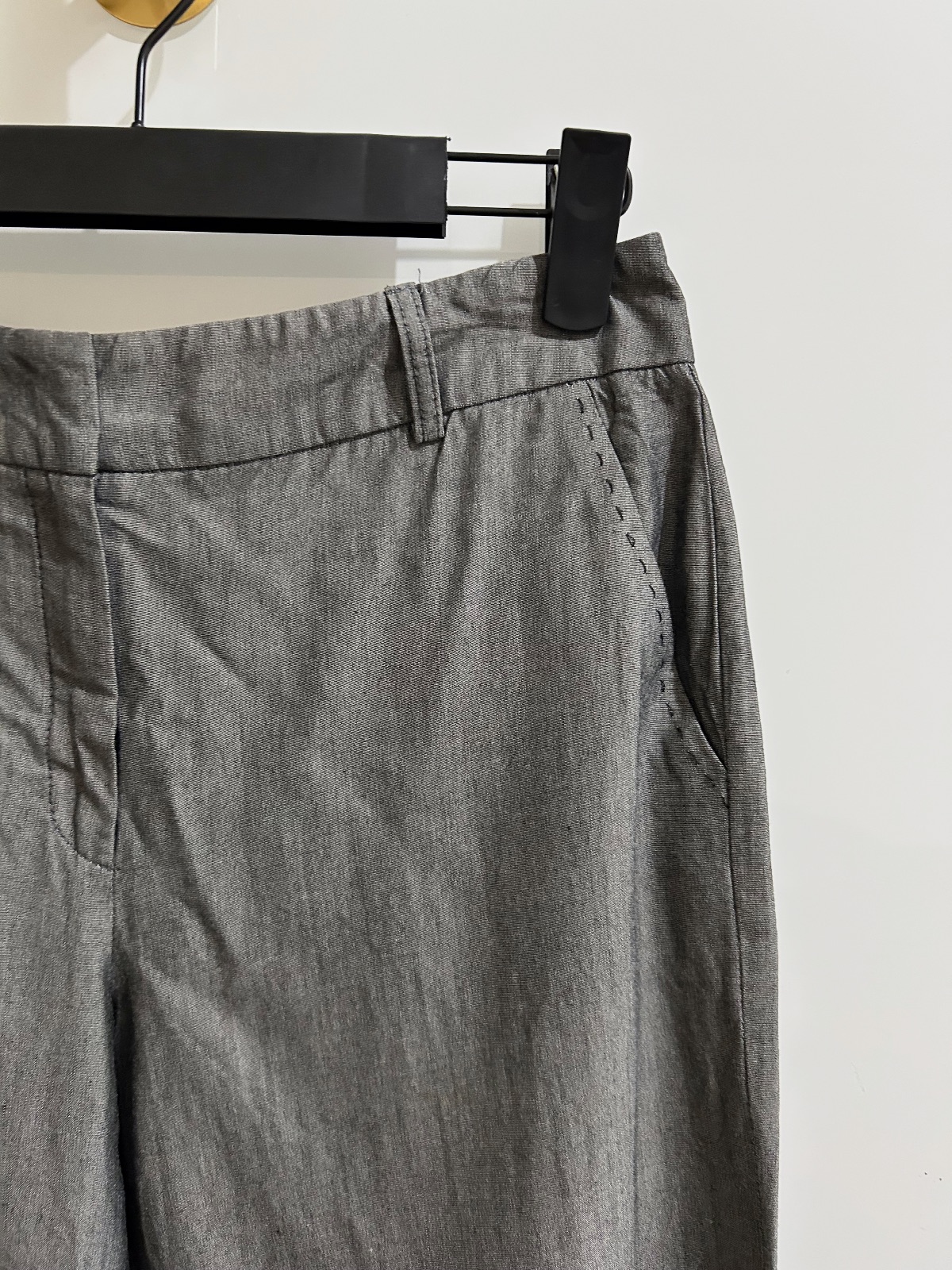Pantalon Caroll 7|8 fluide jambe large bambou gris T36 – Caroll – taille 36 3
