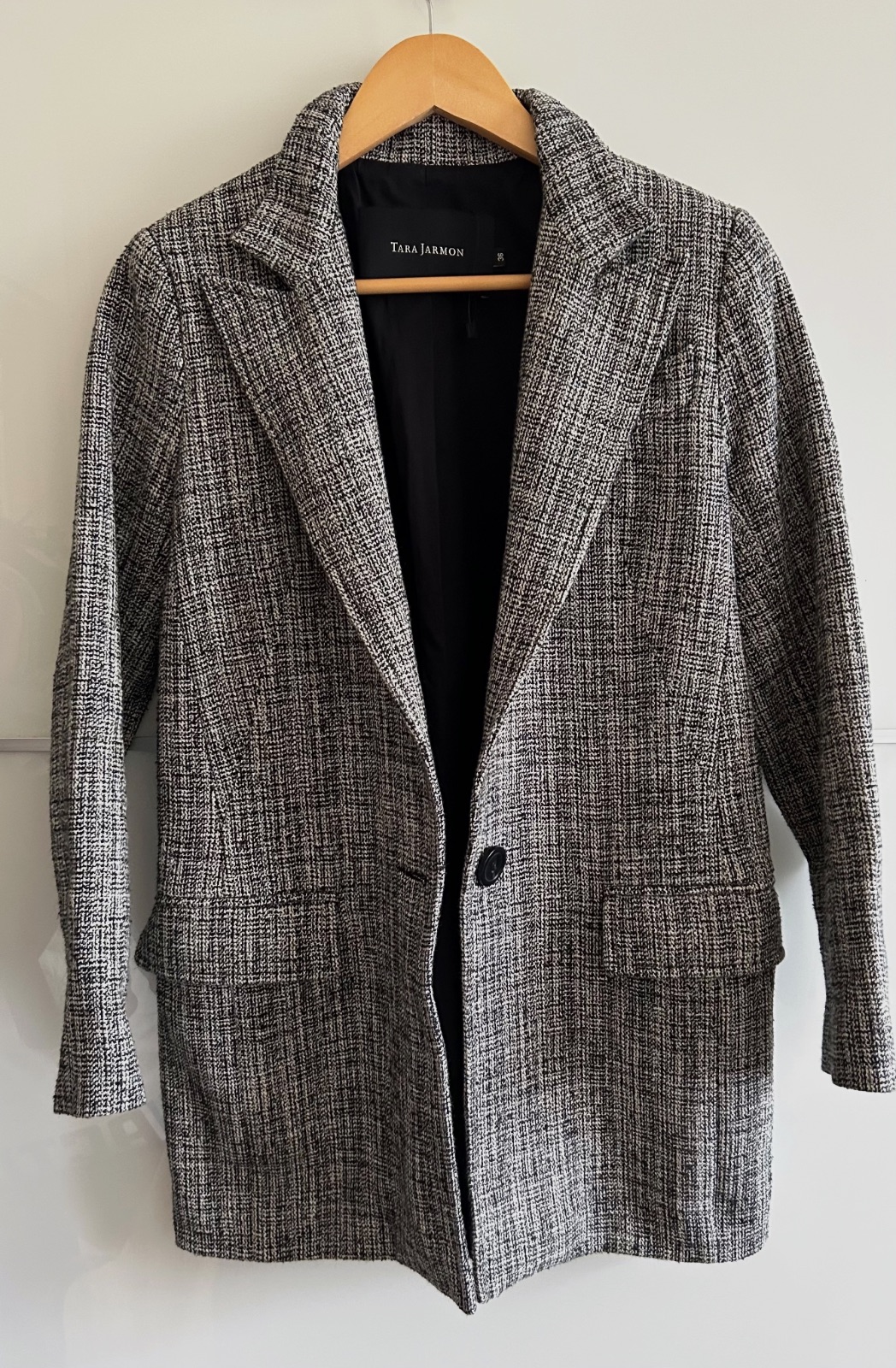 Veste longue Tara Jarmon T 36 chic laine noir blanc structurée – Tara jarmon – taille S 3