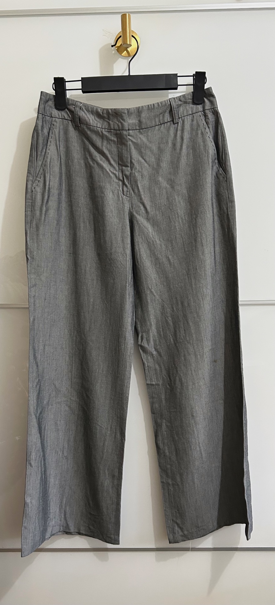 Pantalon Caroll 7|8 fluide jambe large bambou gris T36 – Caroll – taille 36