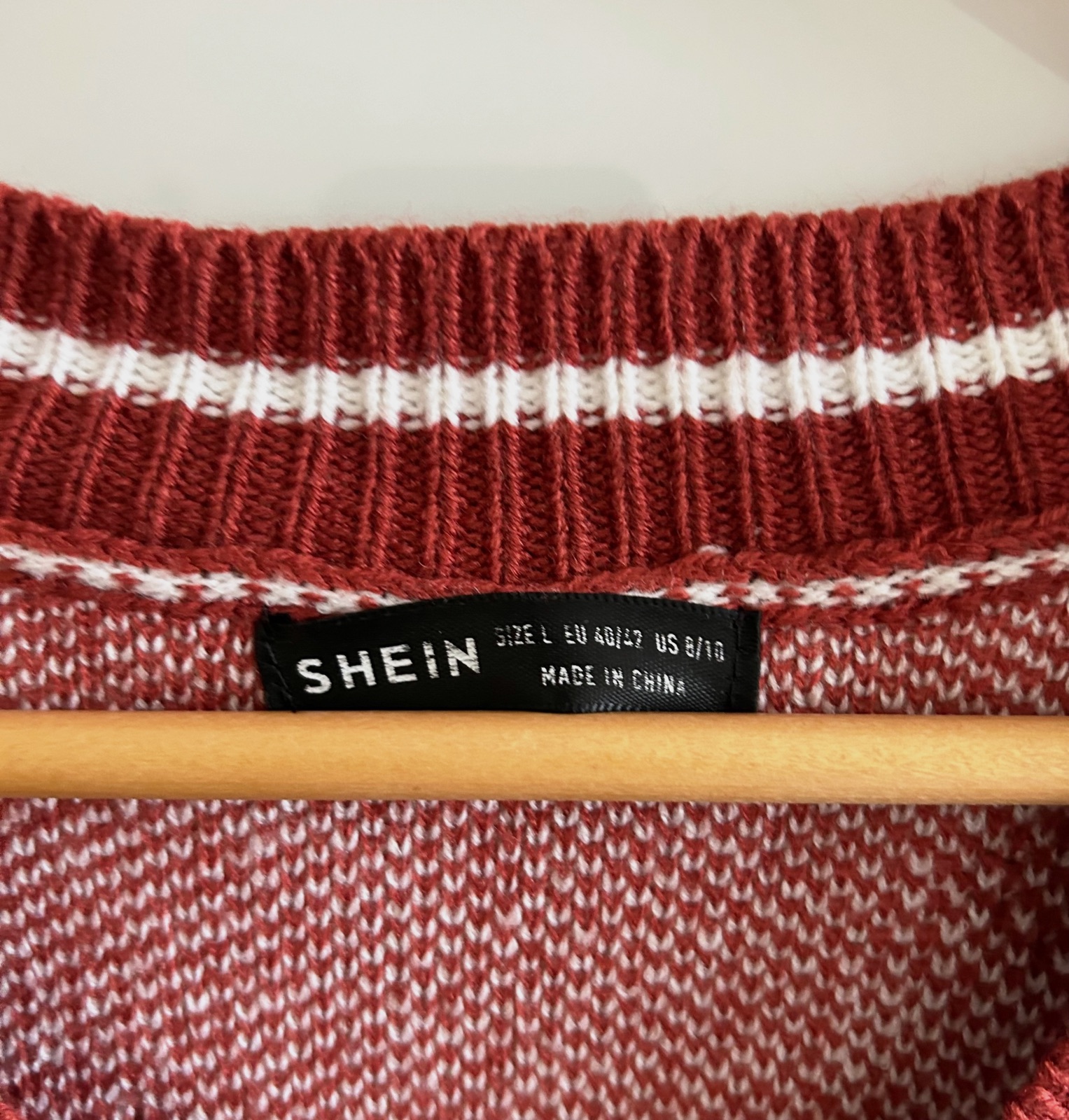 Pull sans manches oversize fleurs col V écru Bordeaux  – Shein – taille L 5