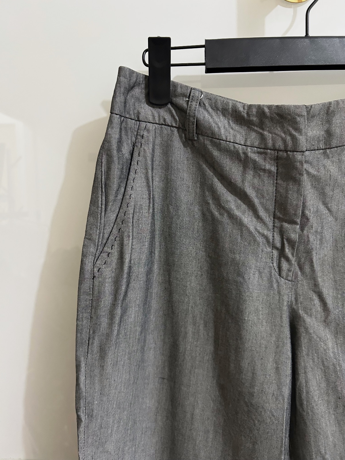 Pantalon Caroll 7|8 fluide jambe large bambou gris T36 – Caroll – taille 36 4