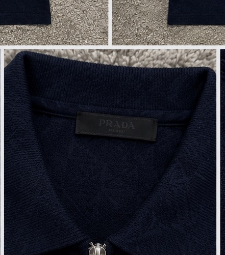 Prada Milano Navy Blue Half-Zip Polo Shirt – Size M – Prada – taille Taille unique 5