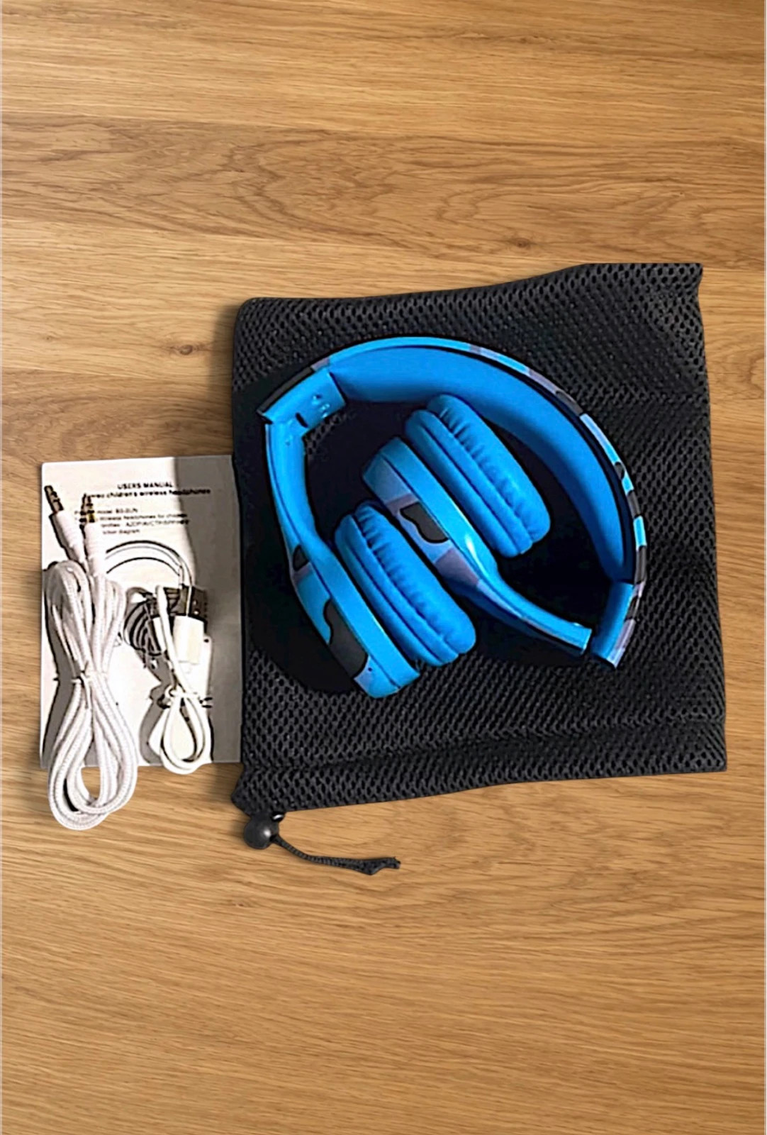 Auriculares Infantiles Plegables | Yusonic | Camuflaje Azul | Jack 3.5mm, USB y Bolsa – Yusonic 2