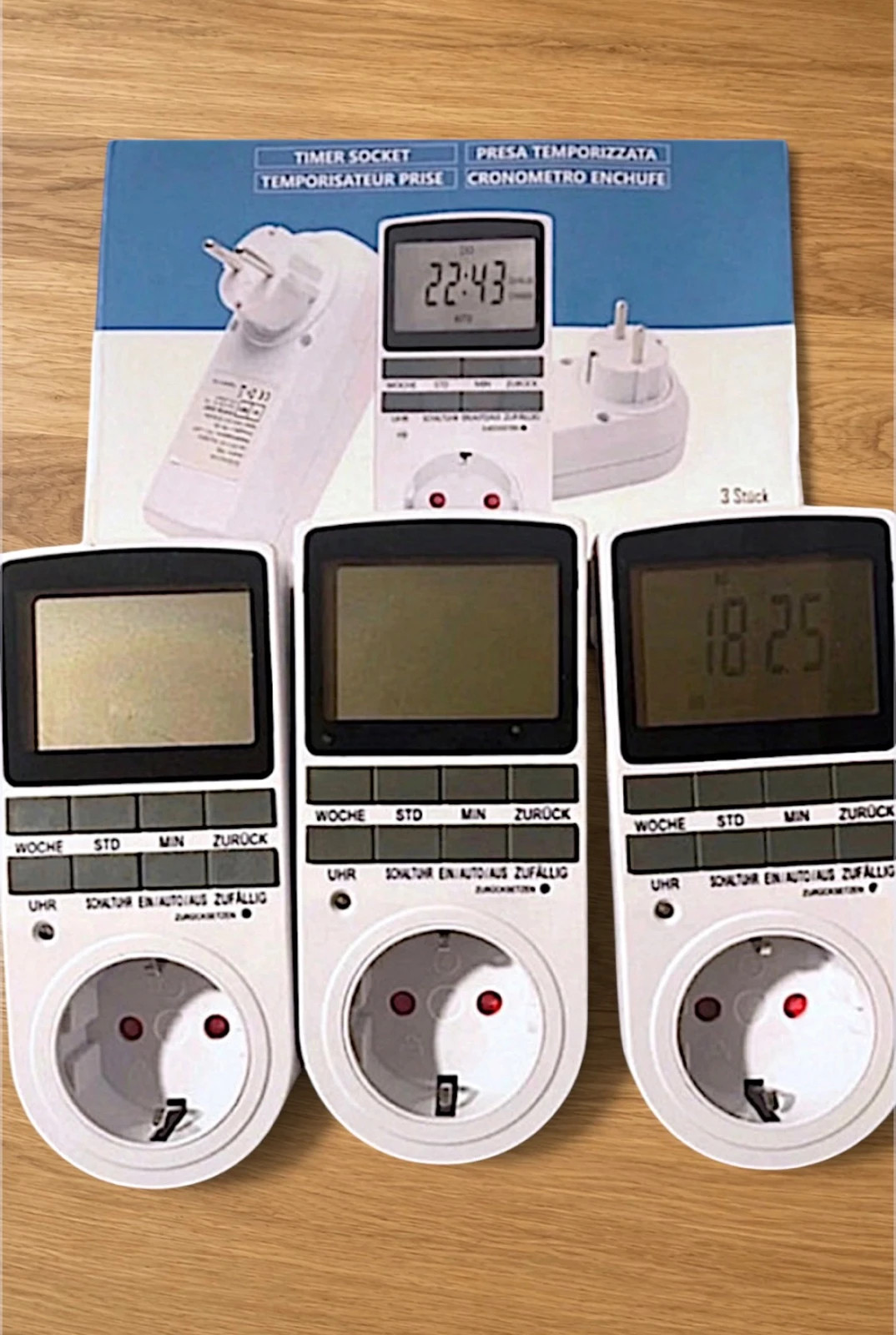 Pack 3 Temporizadores Digitales Programables • HappyGoo • Alemán – HappyGoo