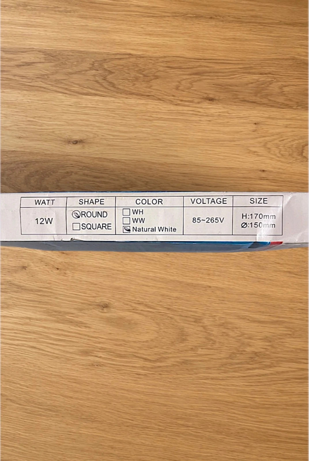 Panel LED Redondo Encastrable • 12W 170mm (Corte 150mm) • Luz Blanco Natural 85-265V – Generic 2