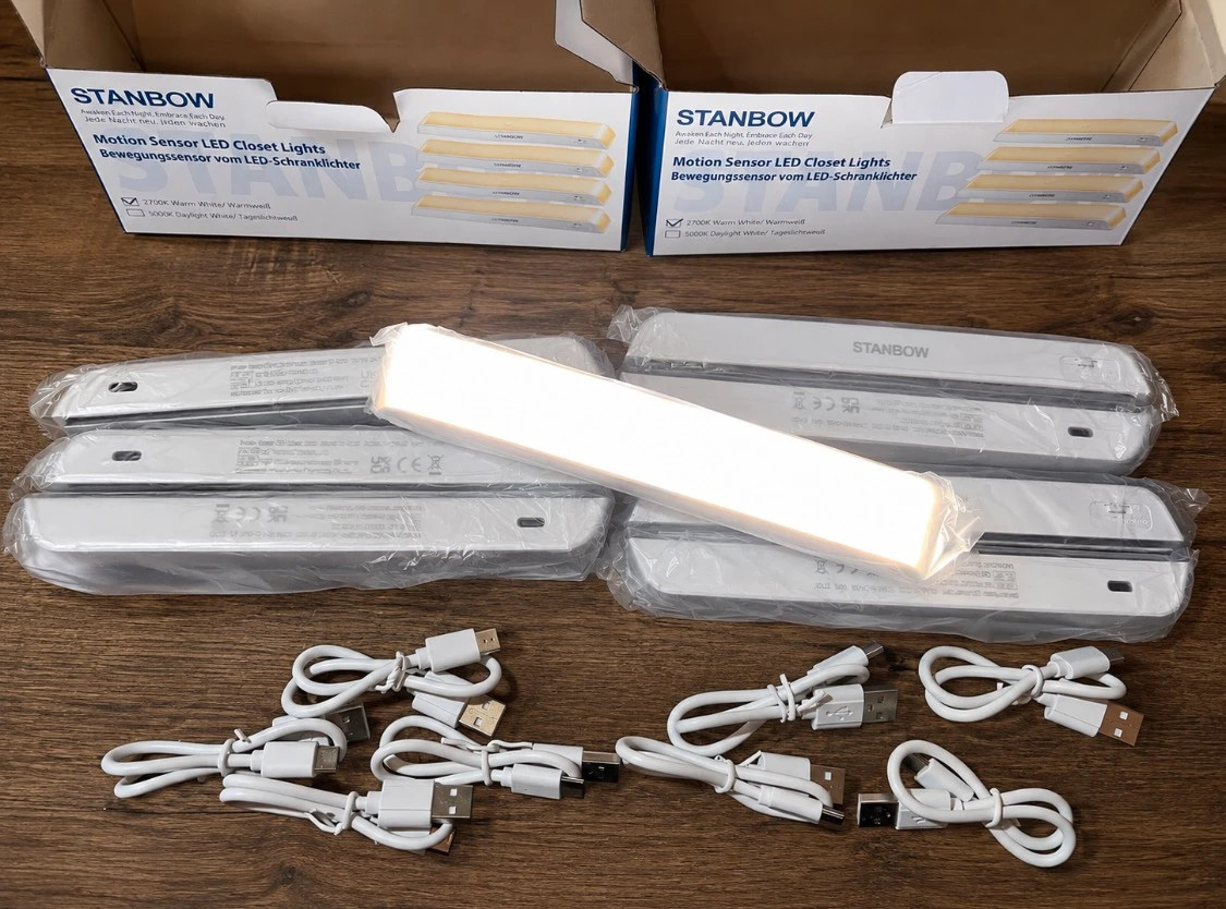 8 Luces Led Armario • Stanbow • Sensor Movimiento • USB • 2700K Warm White – Stanbow 2