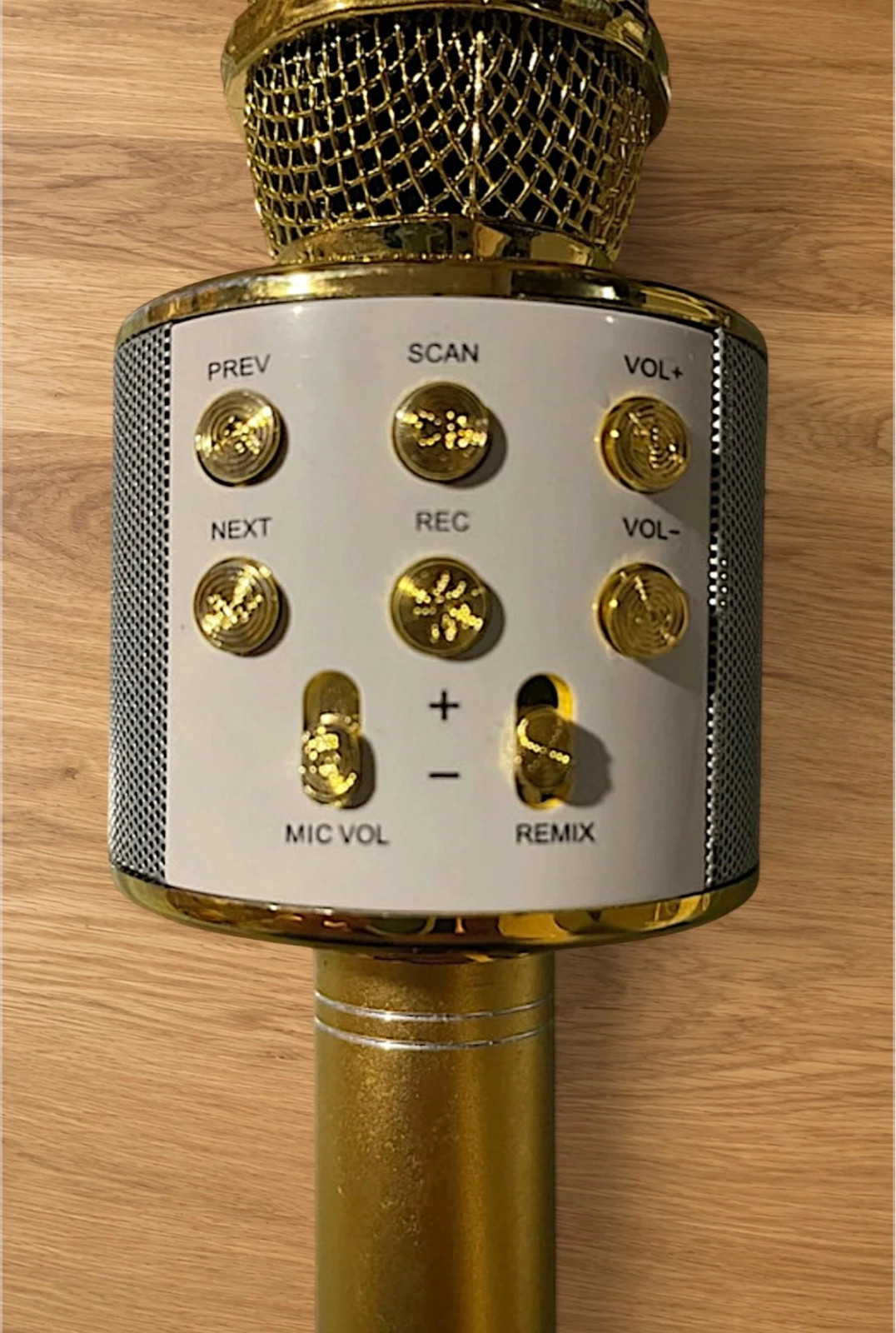3 in 1 Gold Bluetooth Wireless Karaoke Microphone with Speaker and LED Lights – Accessories 3