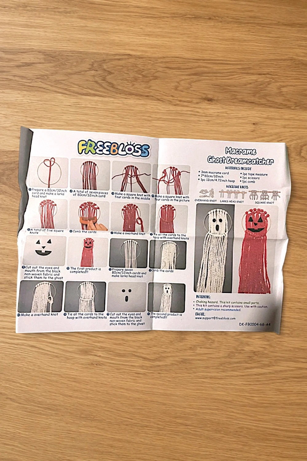Kit de Macramé DIY - Atrapasueños de Fantasma para Halloween – freebloss 3