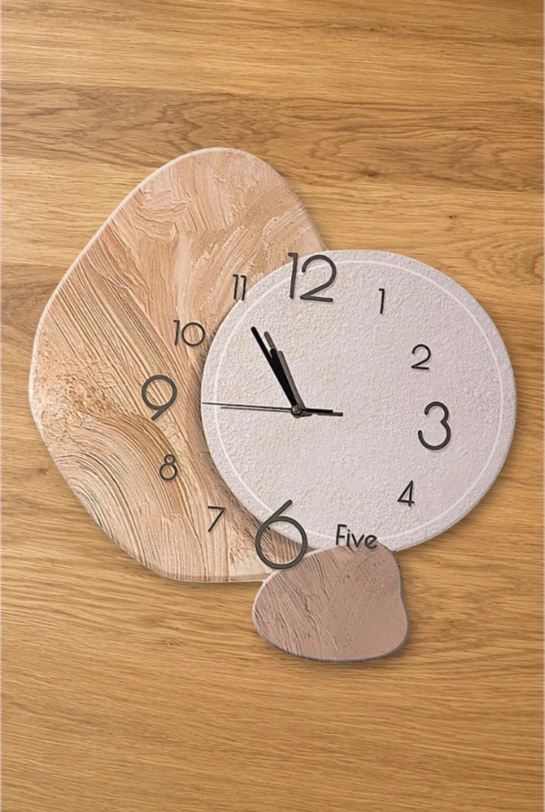 Reloj Pared Orgánico Nórdico Wabi-Sabi 40x35cm