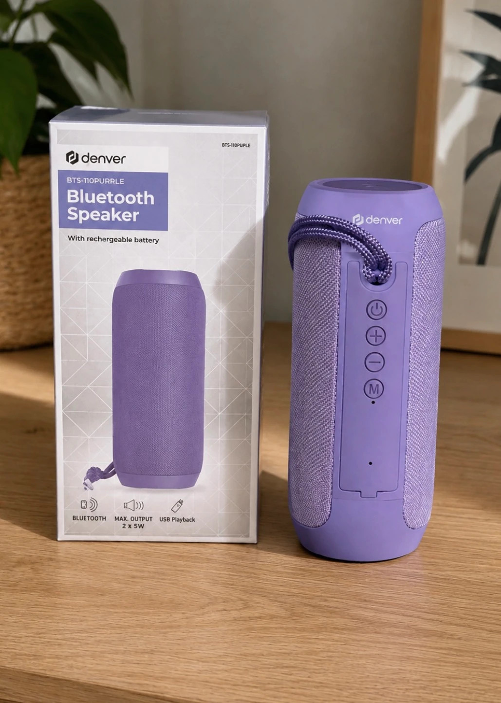 Denver Bts-110Purple Altavoz Bluetooth Portátil Morado – Denver 2