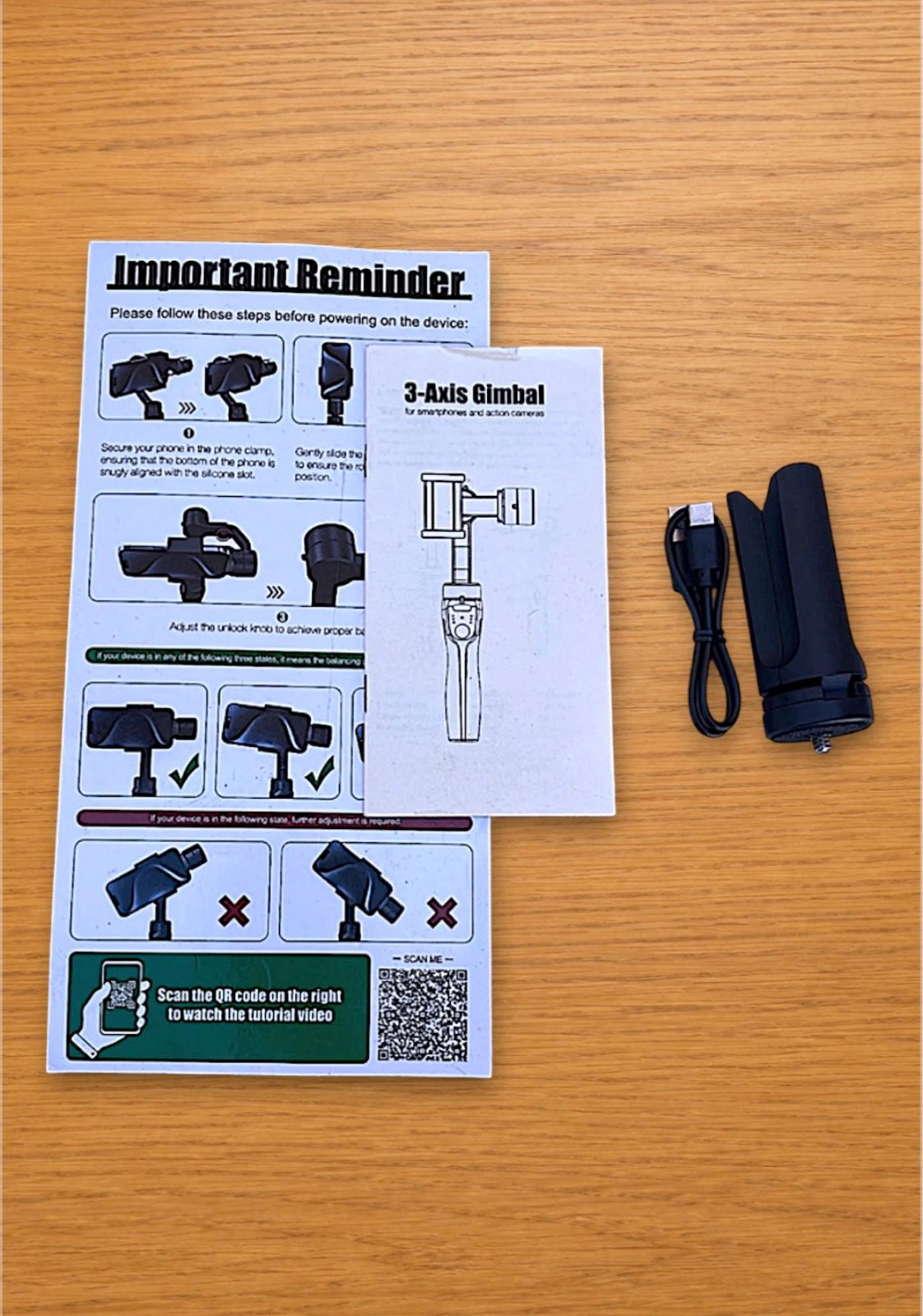 3-Axis Gimbal Stabiliser • Smartphone • Action Camera – Generic 3
