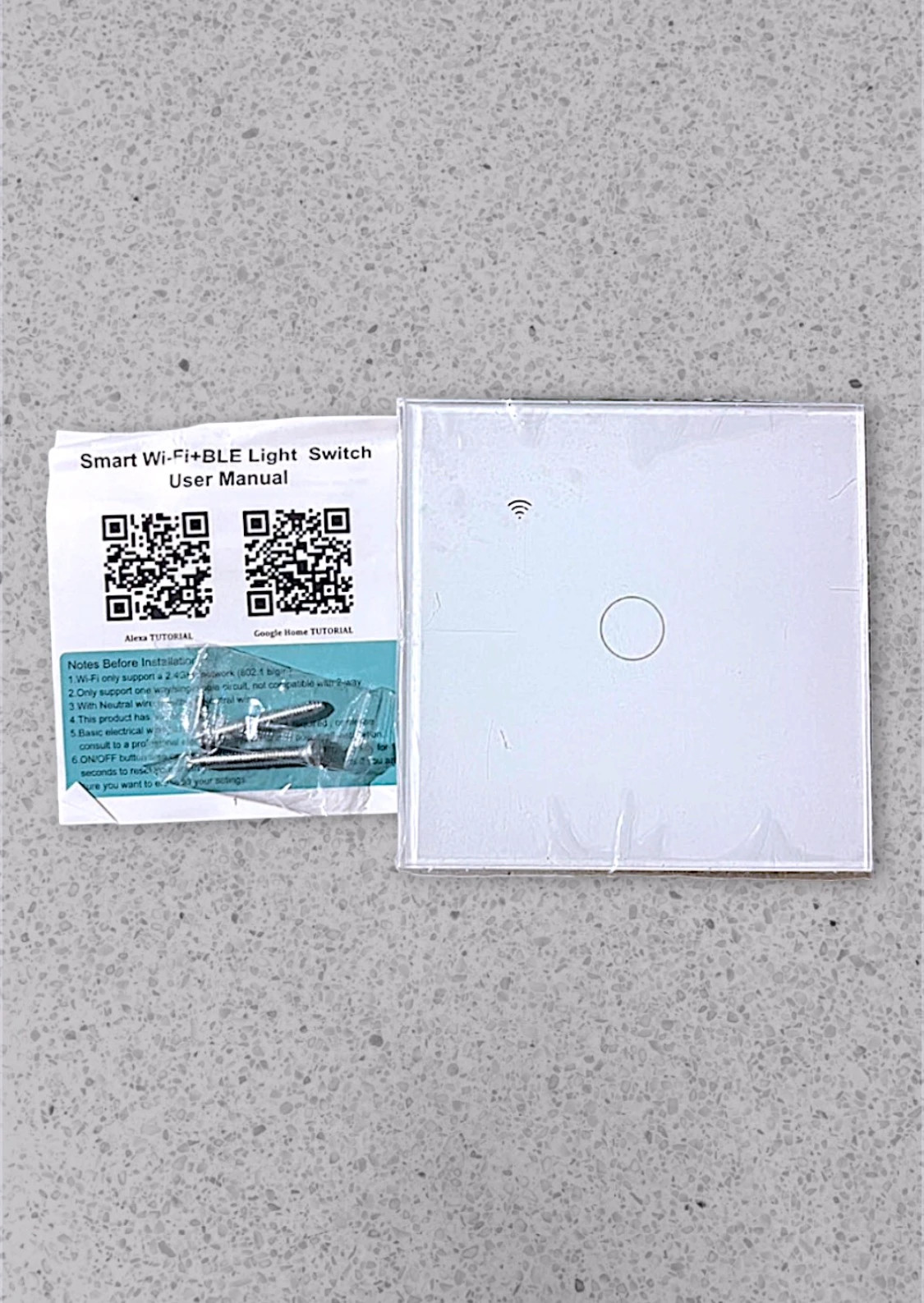 Alexa/Google Home WiFi Tempered Glass Touch Switch – Universal