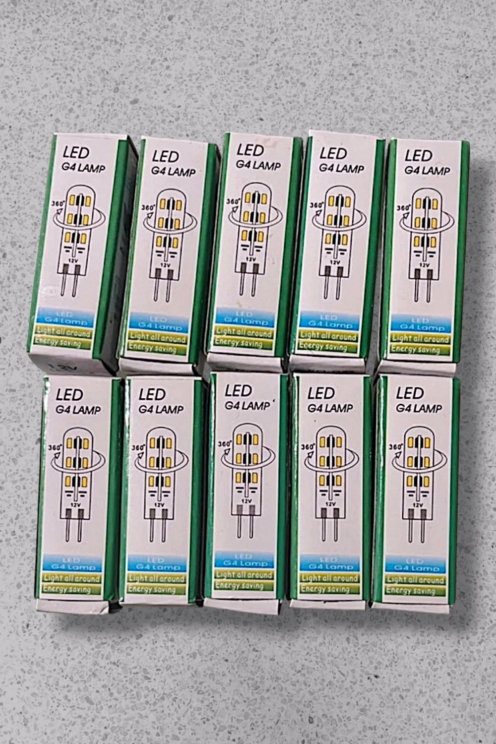Pack 10 Bombillas LED G4 12V - Bajo Consumo 360° para Lámparas de Interior