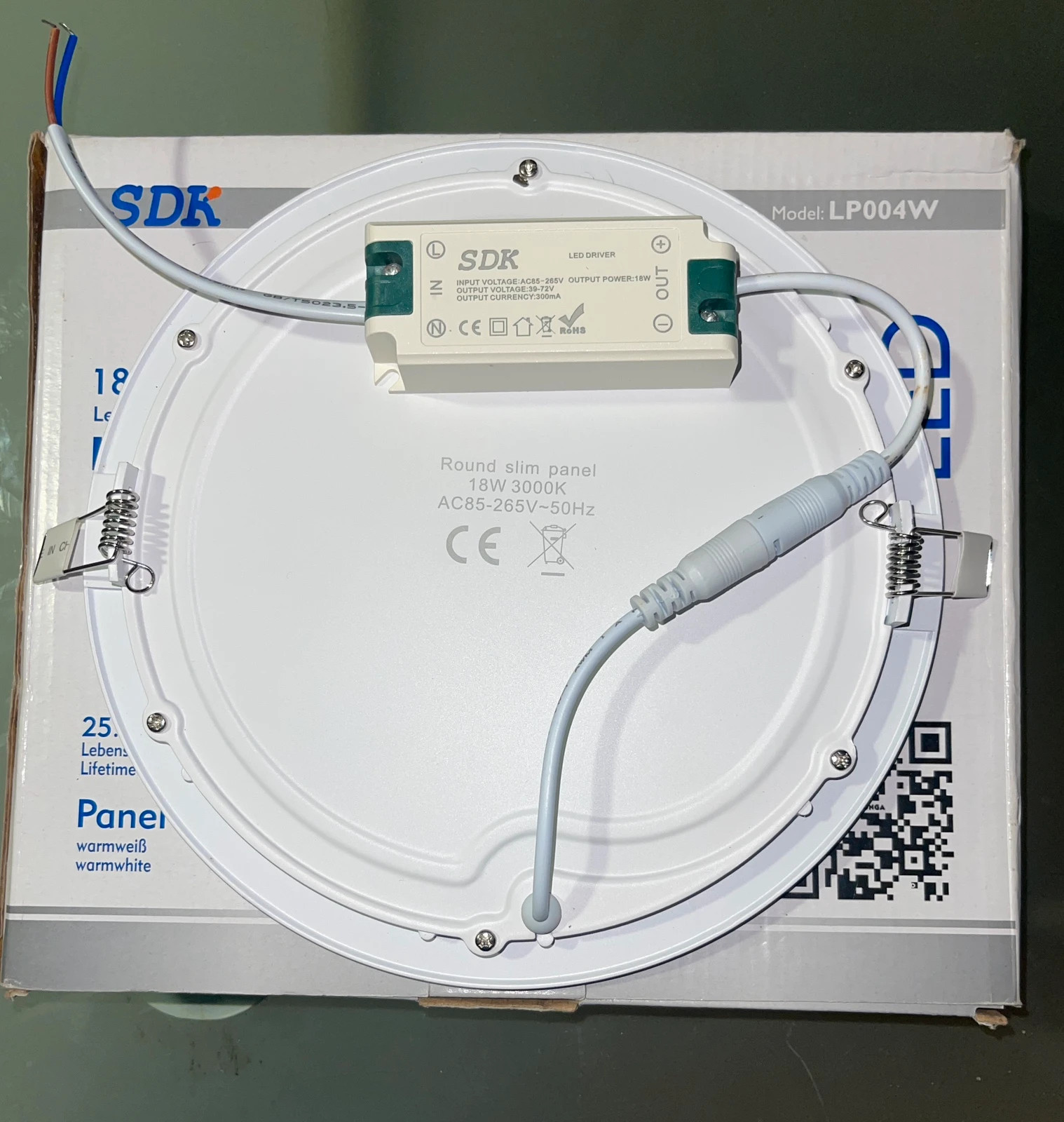 Panel LED Redondo Empotrable SDK 18W - Blanco Cálido 3000K – SDK 2