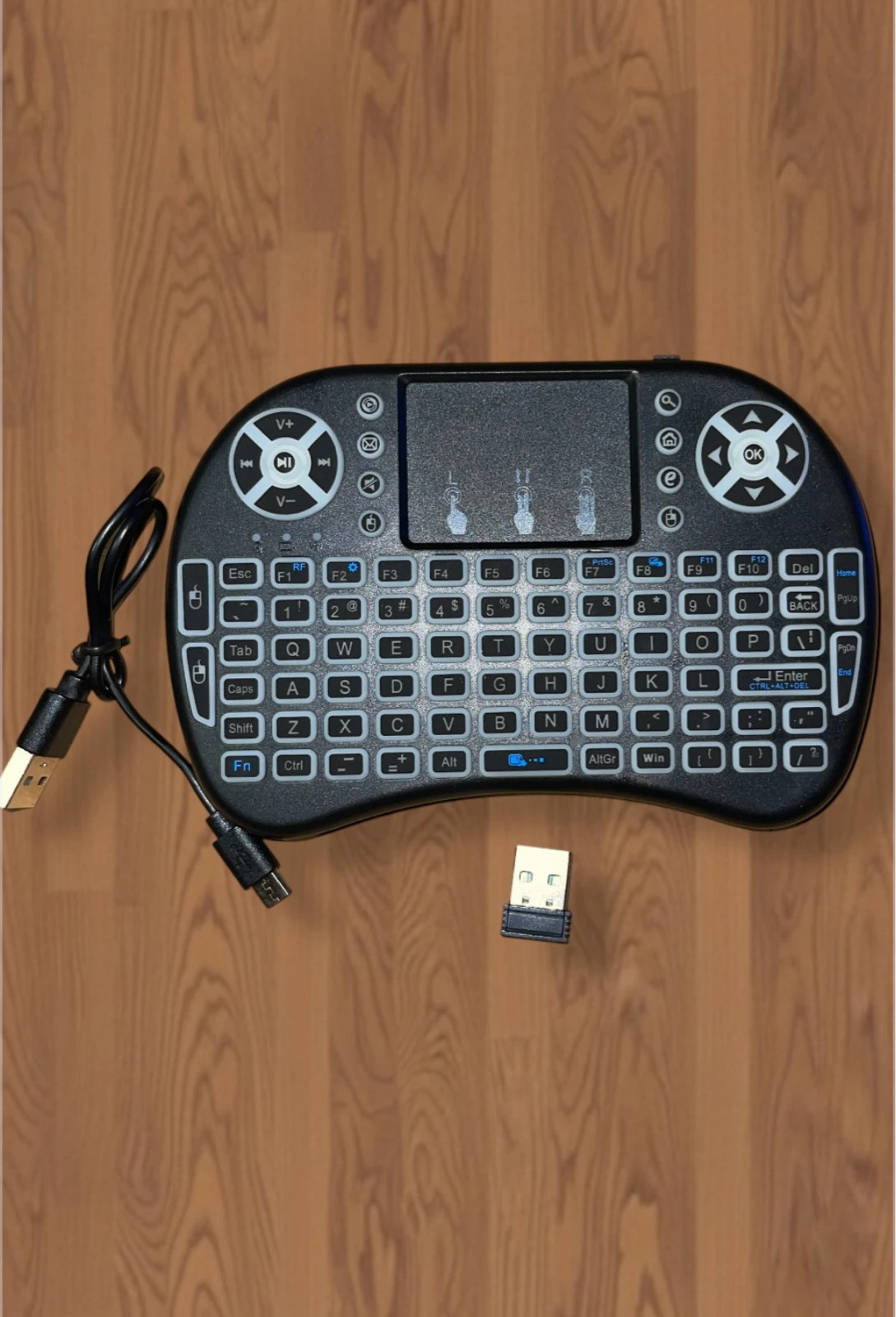 Mini Teclado Inalámbrico i8 Retroiluminado RGB para Smart TV, PC y TV Box – blacklit
