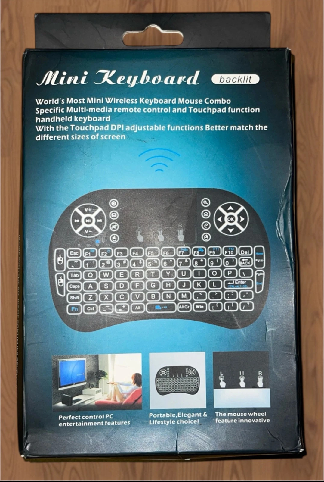 Mini Teclado Inalámbrico i8 Retroiluminado RGB para Smart TV, PC y TV Box – blacklit 5