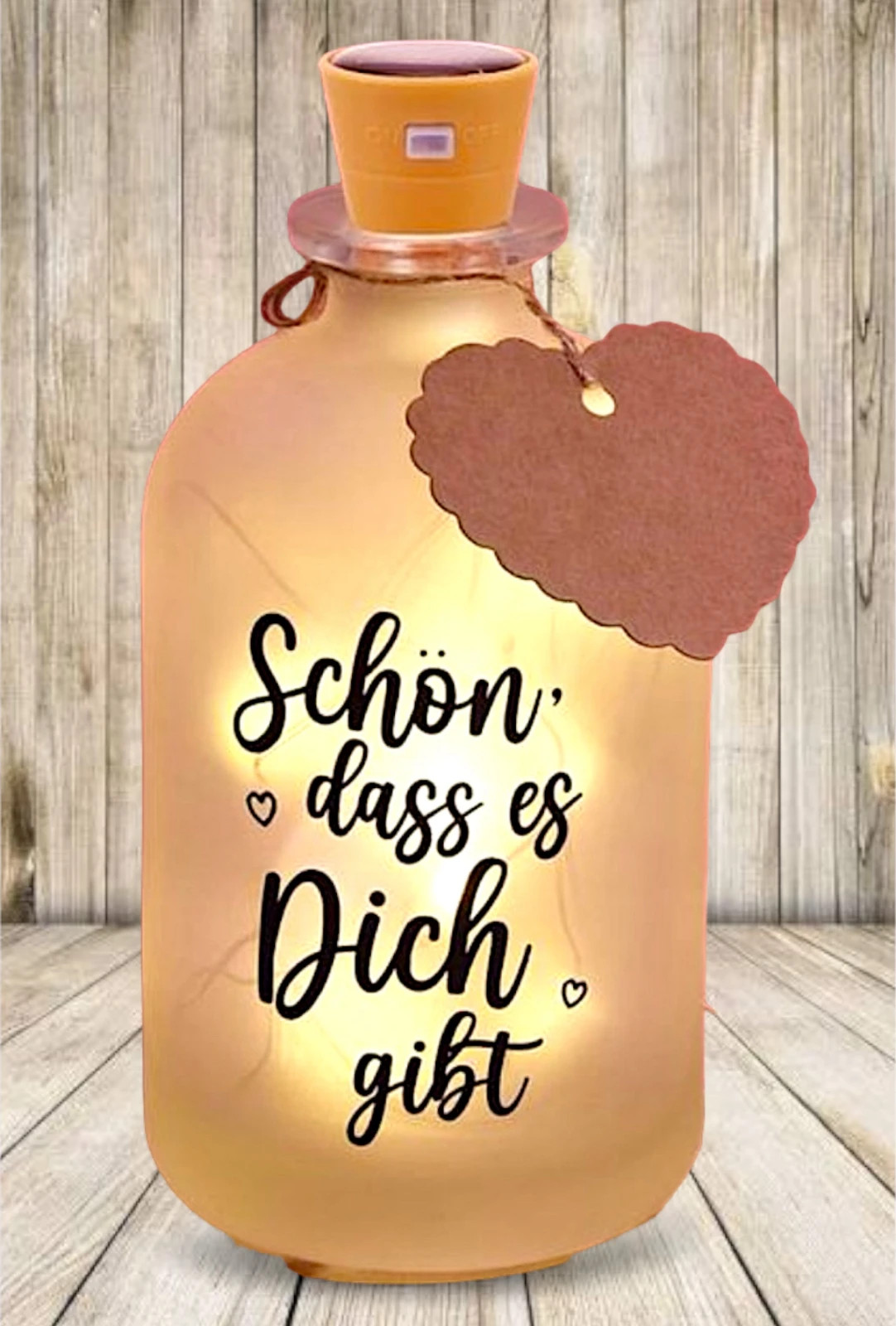Botella de Luz LED "Schön, dass es Dich gibt"