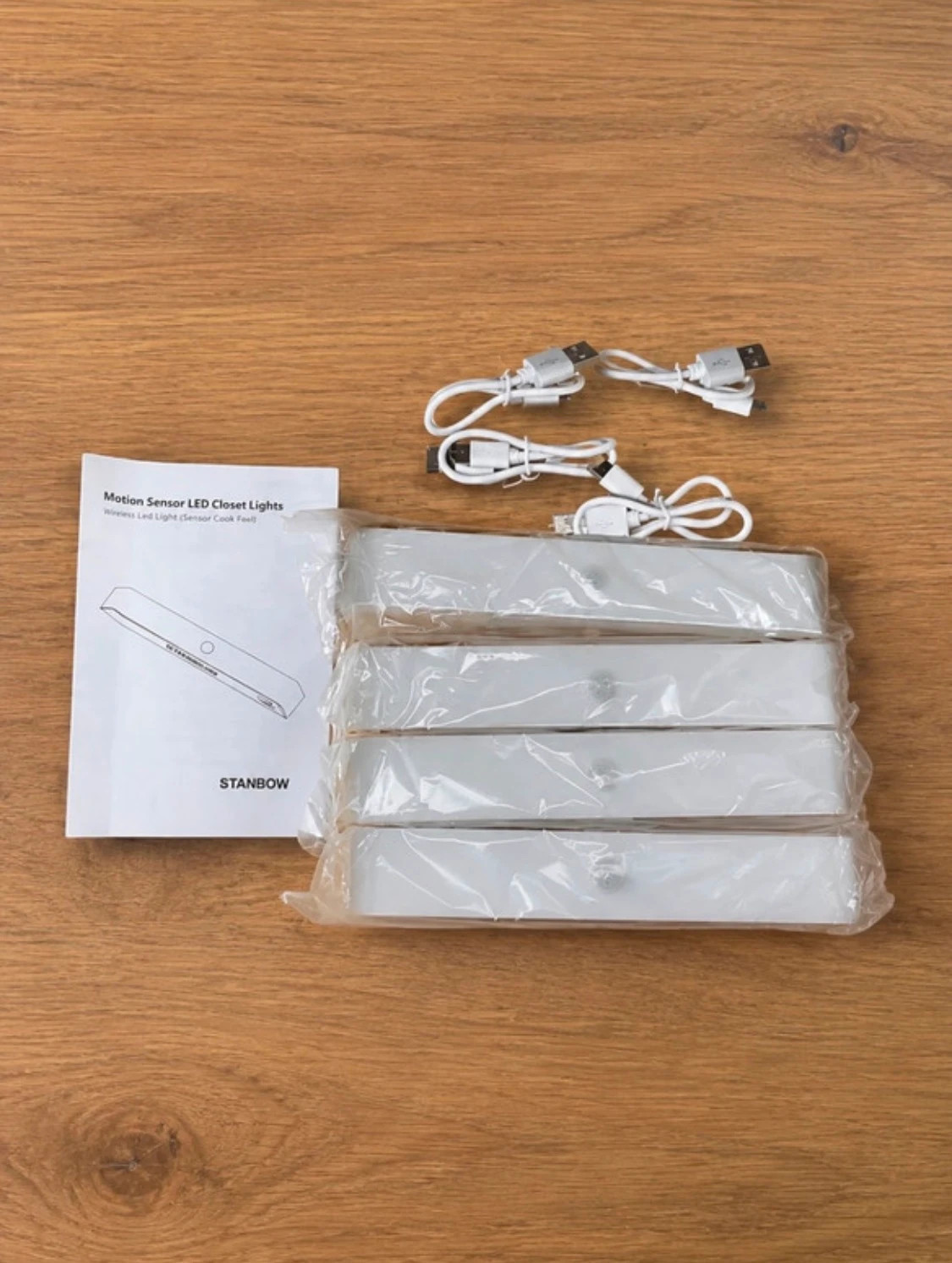 Pack 4 LED Lights • Motion Sensor • Stanbow • USB • Warm White 2700K – Stanbow 2