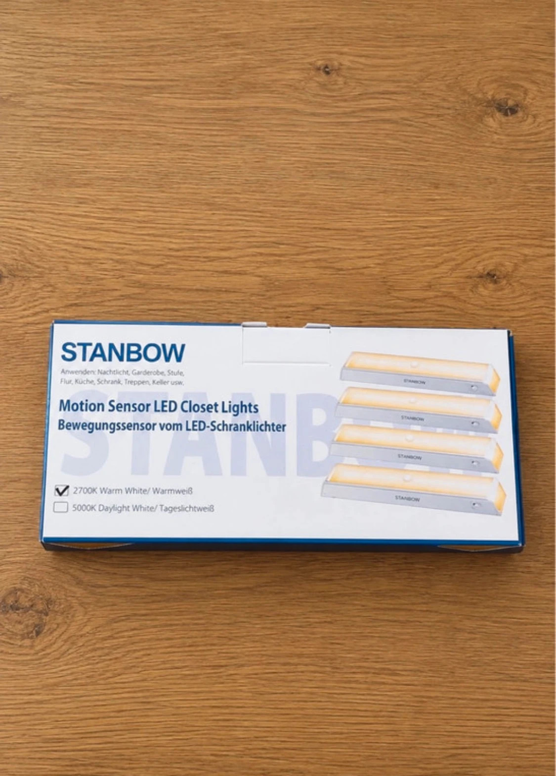 Pack 4 LED Lights • Motion Sensor • Stanbow • USB • Warm White 2700K – Stanbow 4