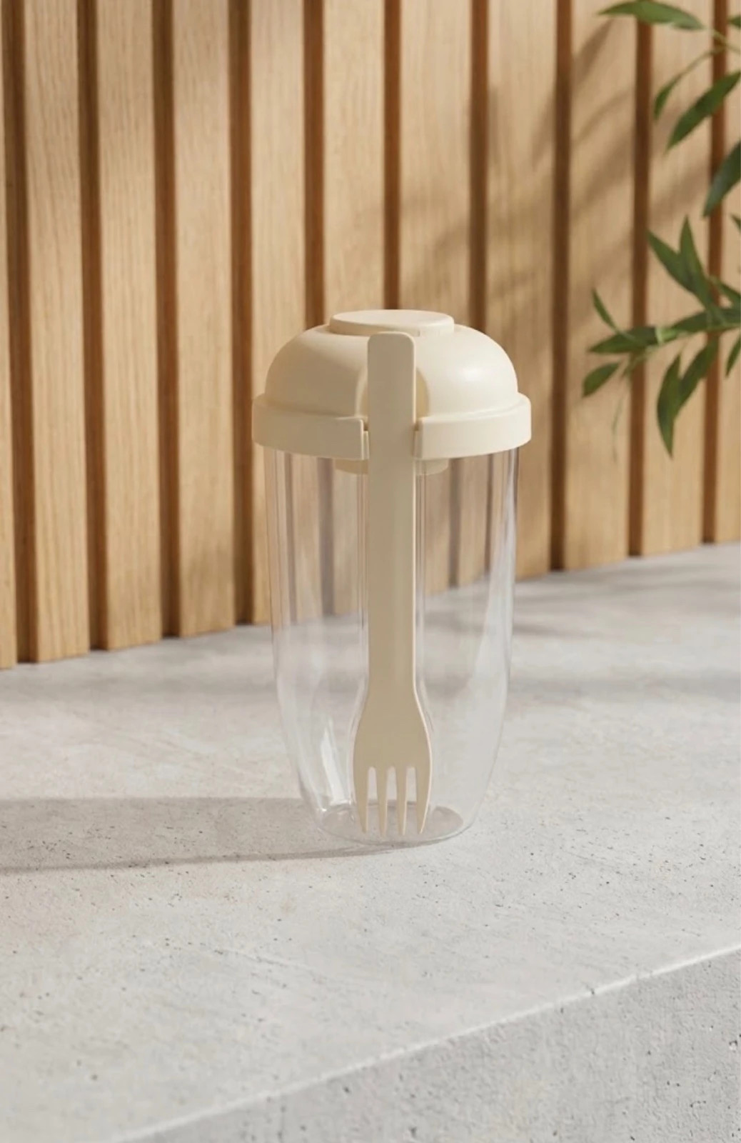 Vaso Ensalada Portátil • Con Tenedor y Recipiente Aliño/Crema – genérico 2