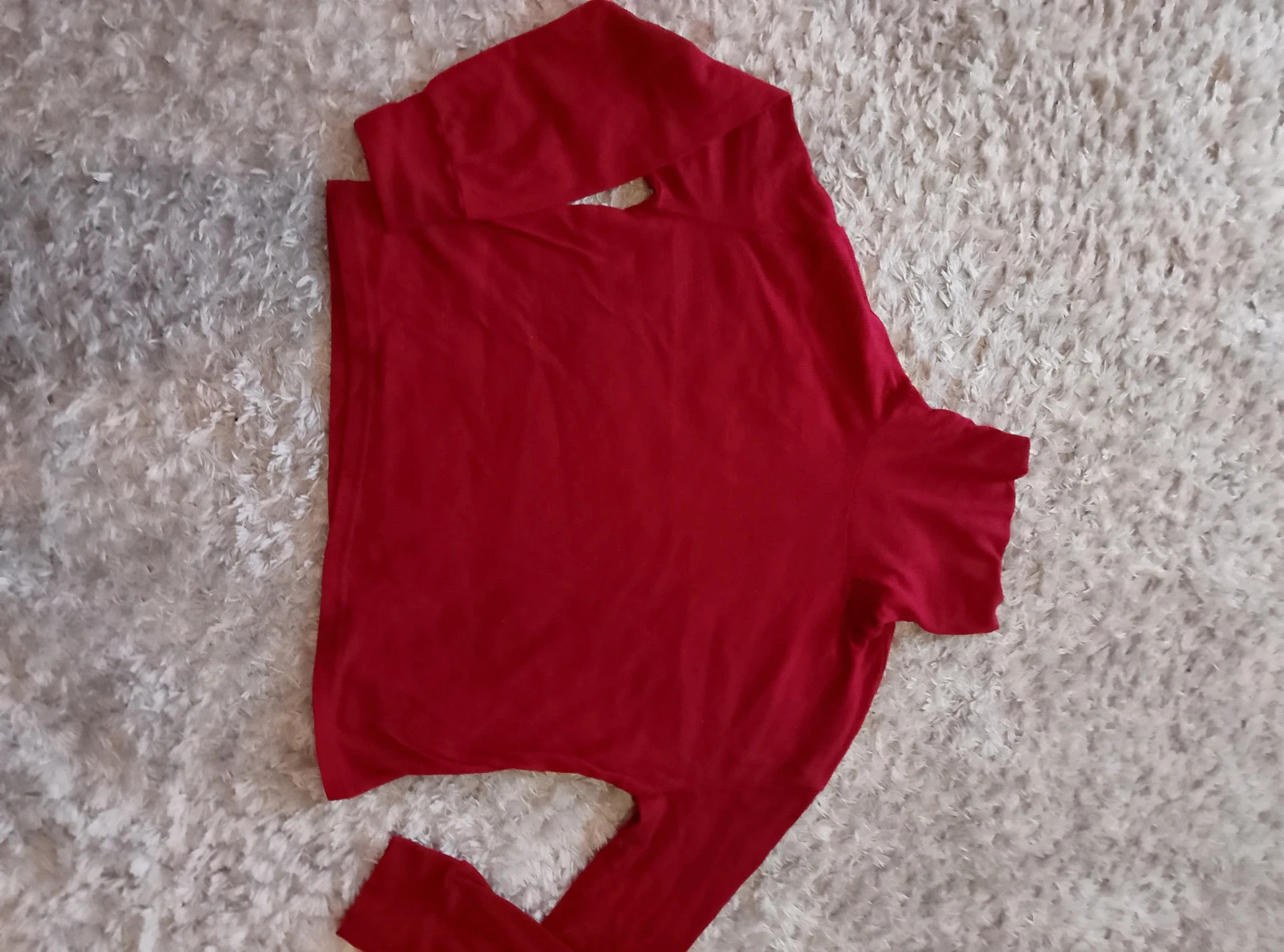 Pull avec col roulé couleur bordeaux taille m