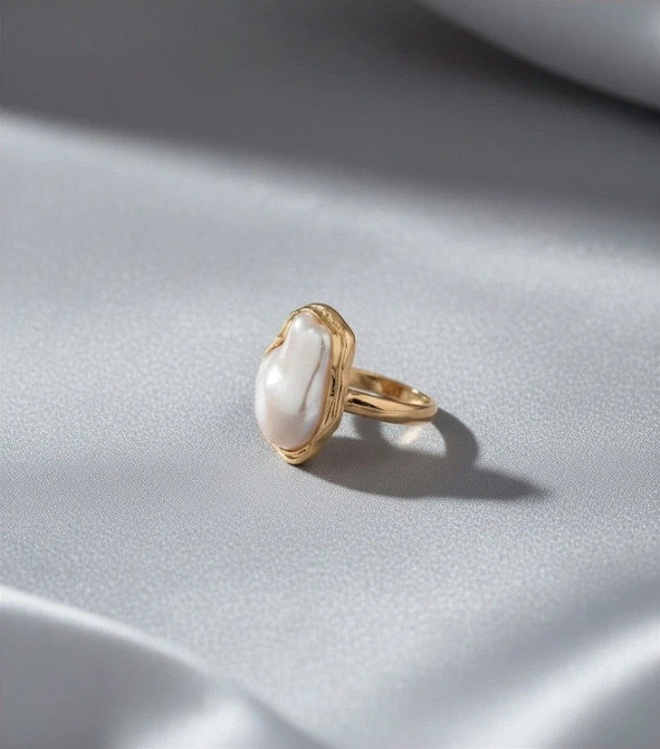 Bague doré baroque en plaqué or 18 carats – Baroque – taille Ajustable 2