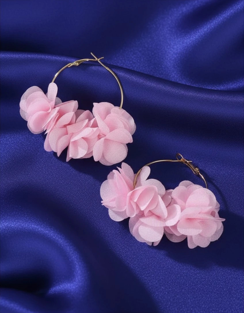 boucle d'oreille créole doré rose bonbon – Creole 2