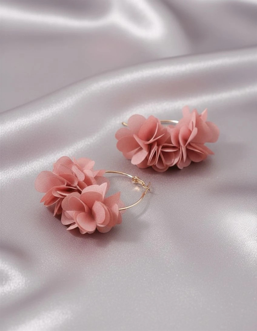boucle d'oreille créole doré rose lila – Creole 2