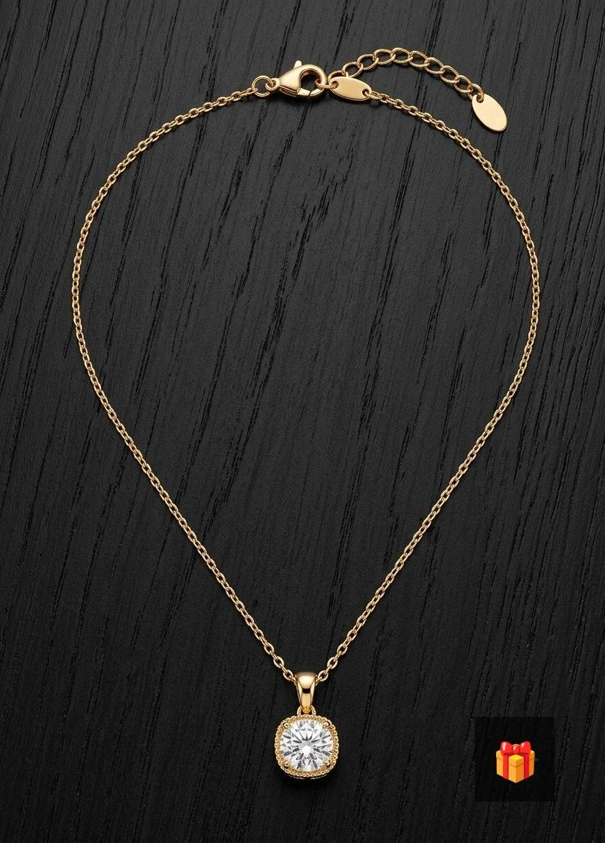 Collier doré avec pendentif en acier inoxydable – Collier