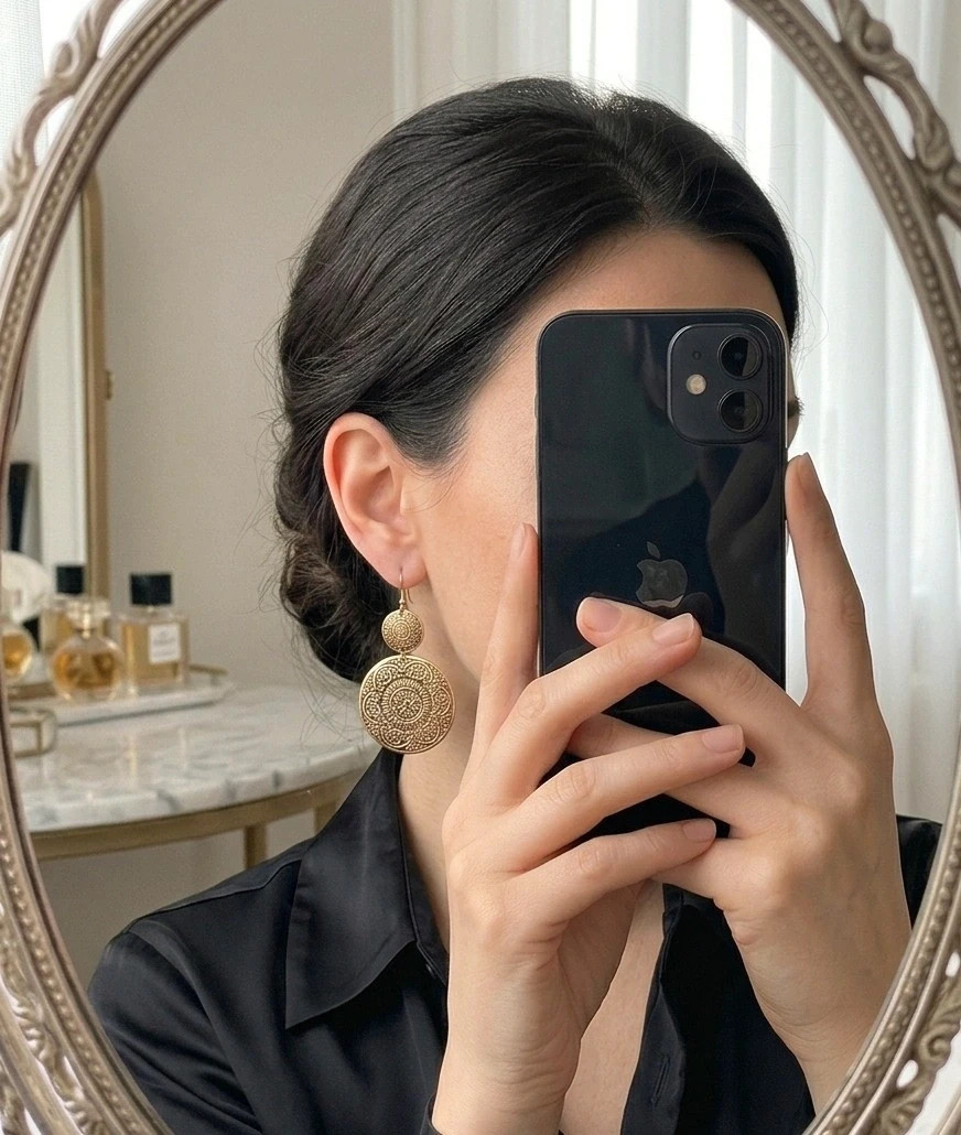 Boucles d'oreilles dorées en acier inoxydable