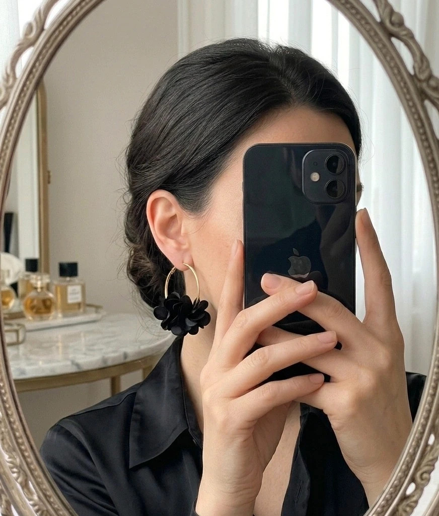 Boucles d'oreilles créoles doré noir – Creole 2