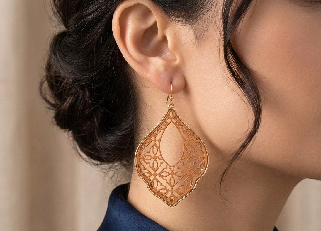 Boucles d'oreilles doré style oriental