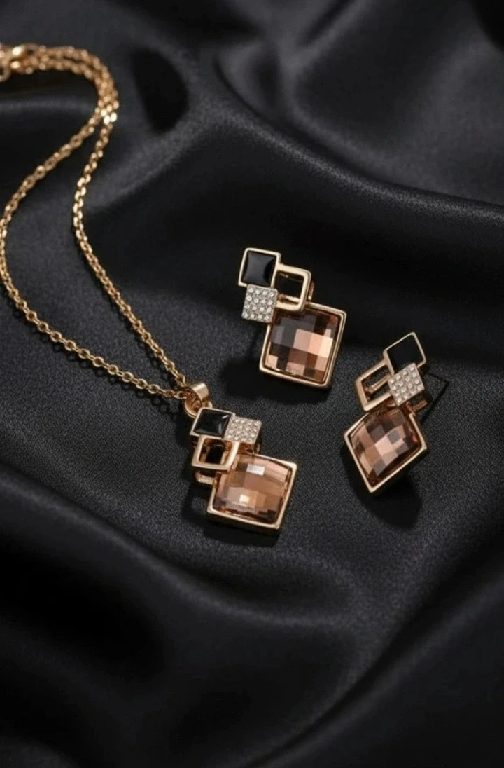 Parure de bijoux style rétro en acier inoxydable 2