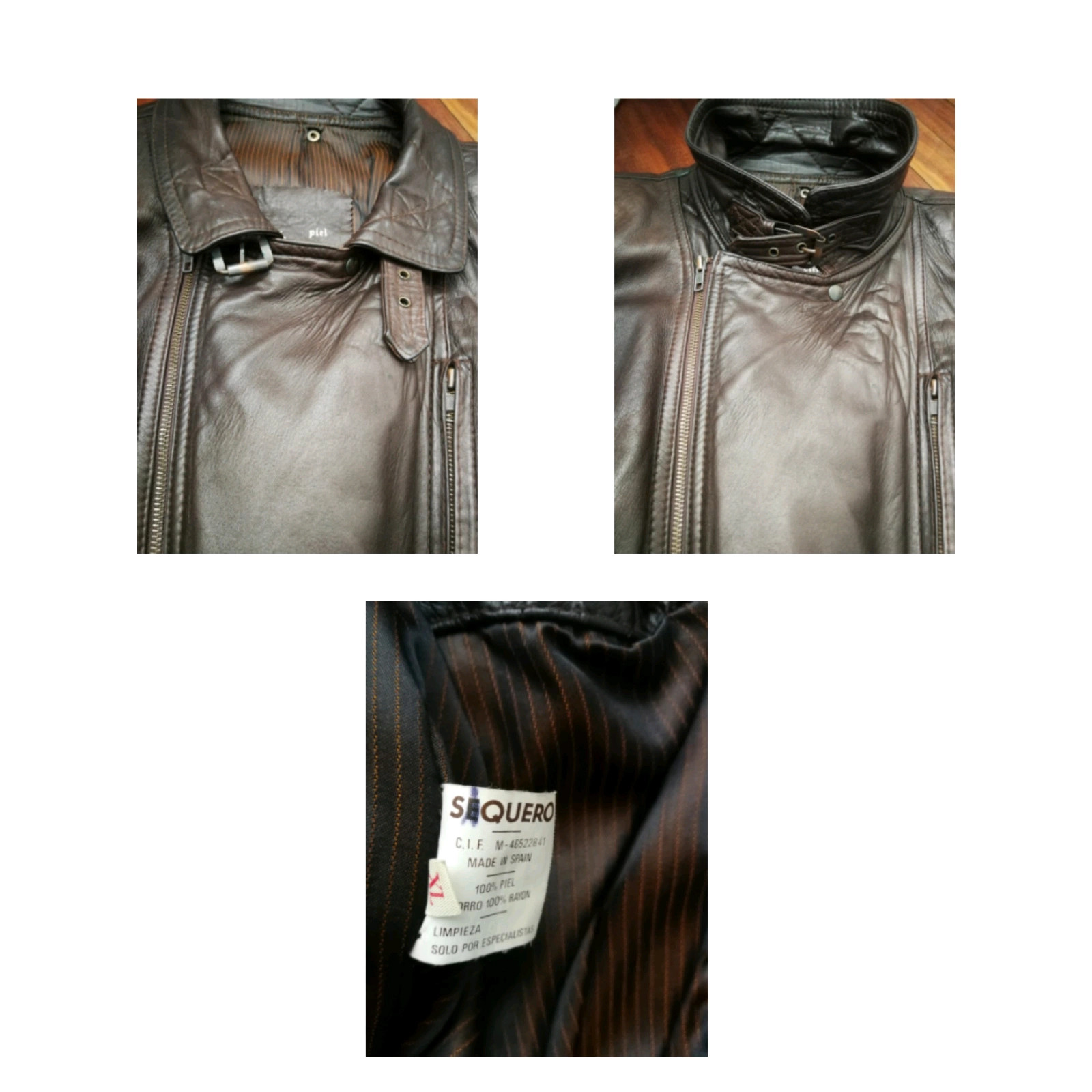 Cazadora piel – sequero – taille XL / 42 / 14 5