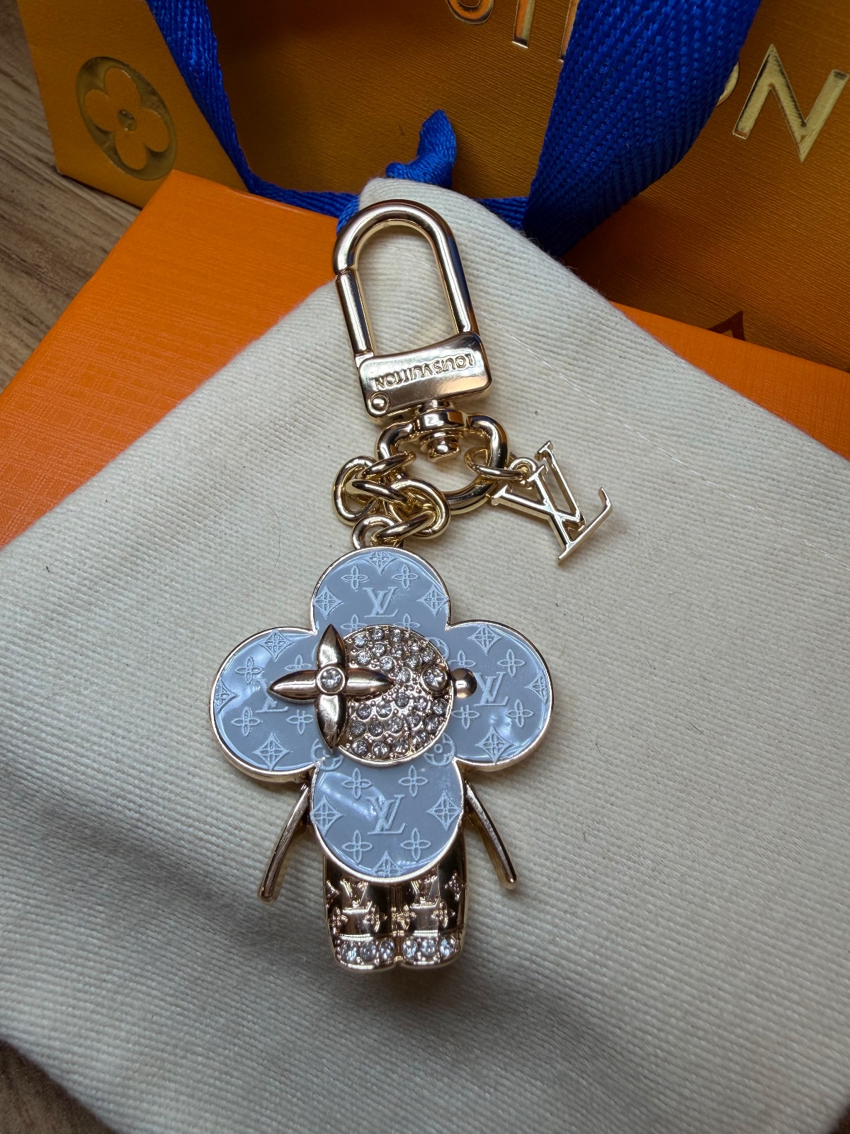 Porte-clés Louis Vuitton fleur bleue 5