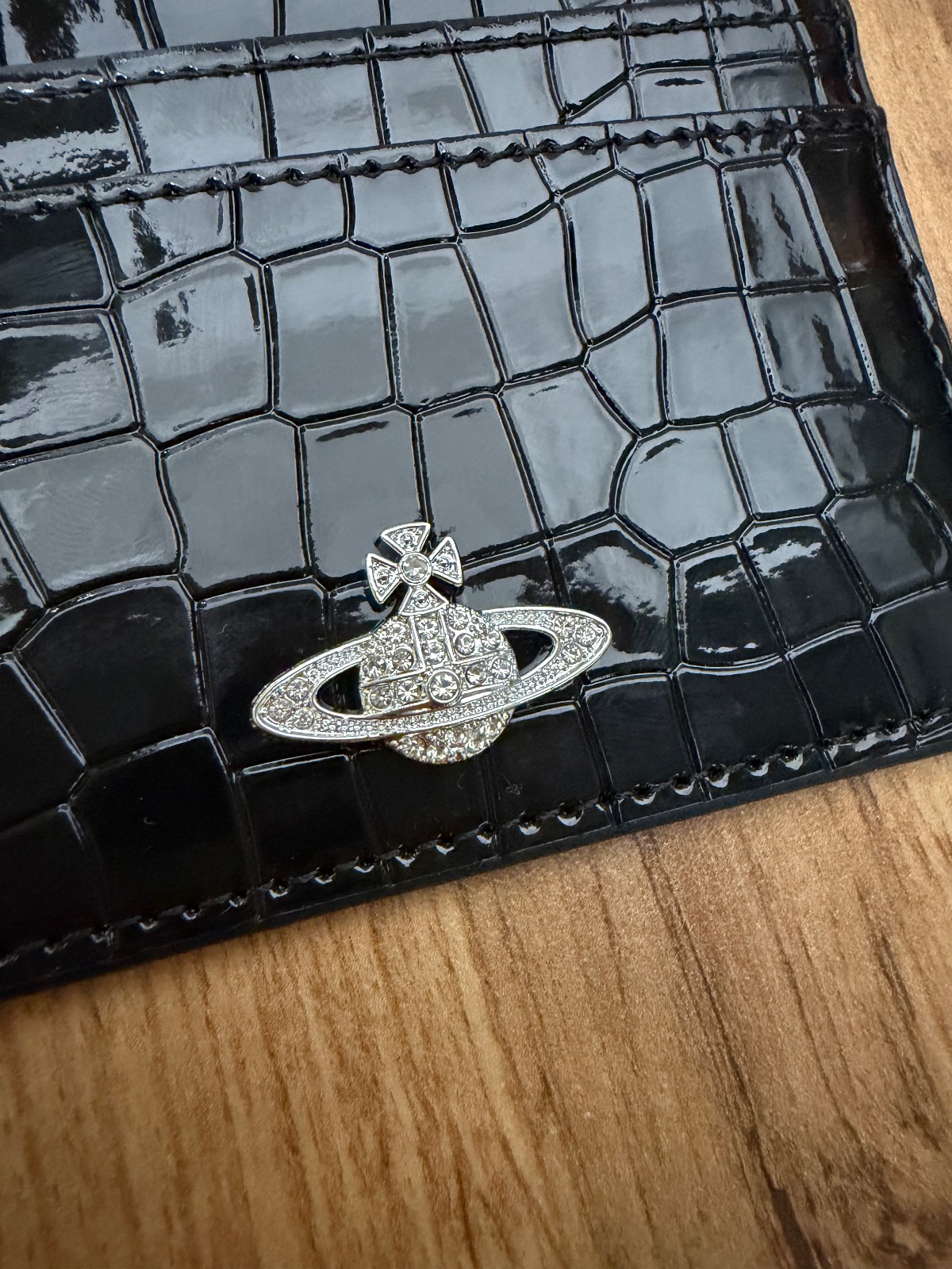 Porte-cartes Vivienne Westwood noir crocodile 2