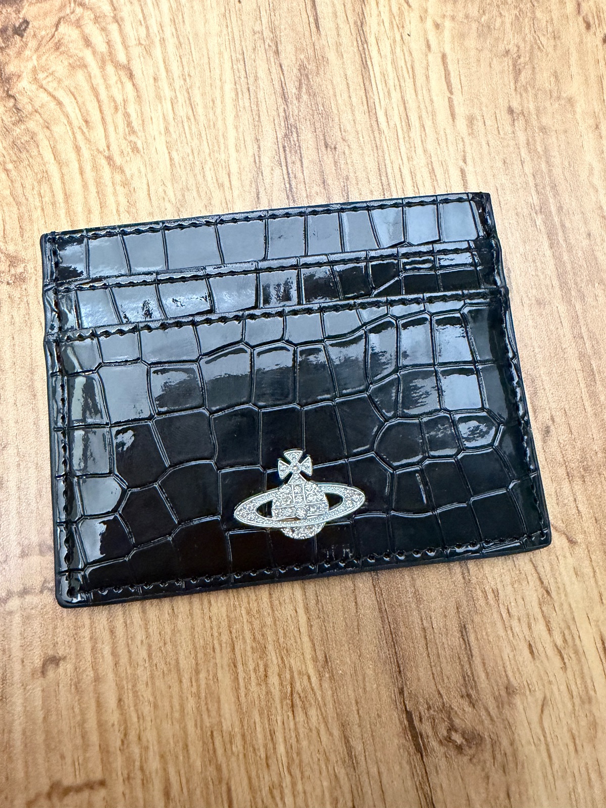 Porte-cartes Vivienne Westwood noir crocodile