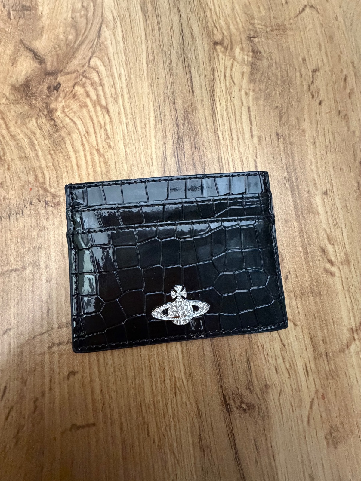 Porte-cartes Vivienne Westwood noir crocodile 3