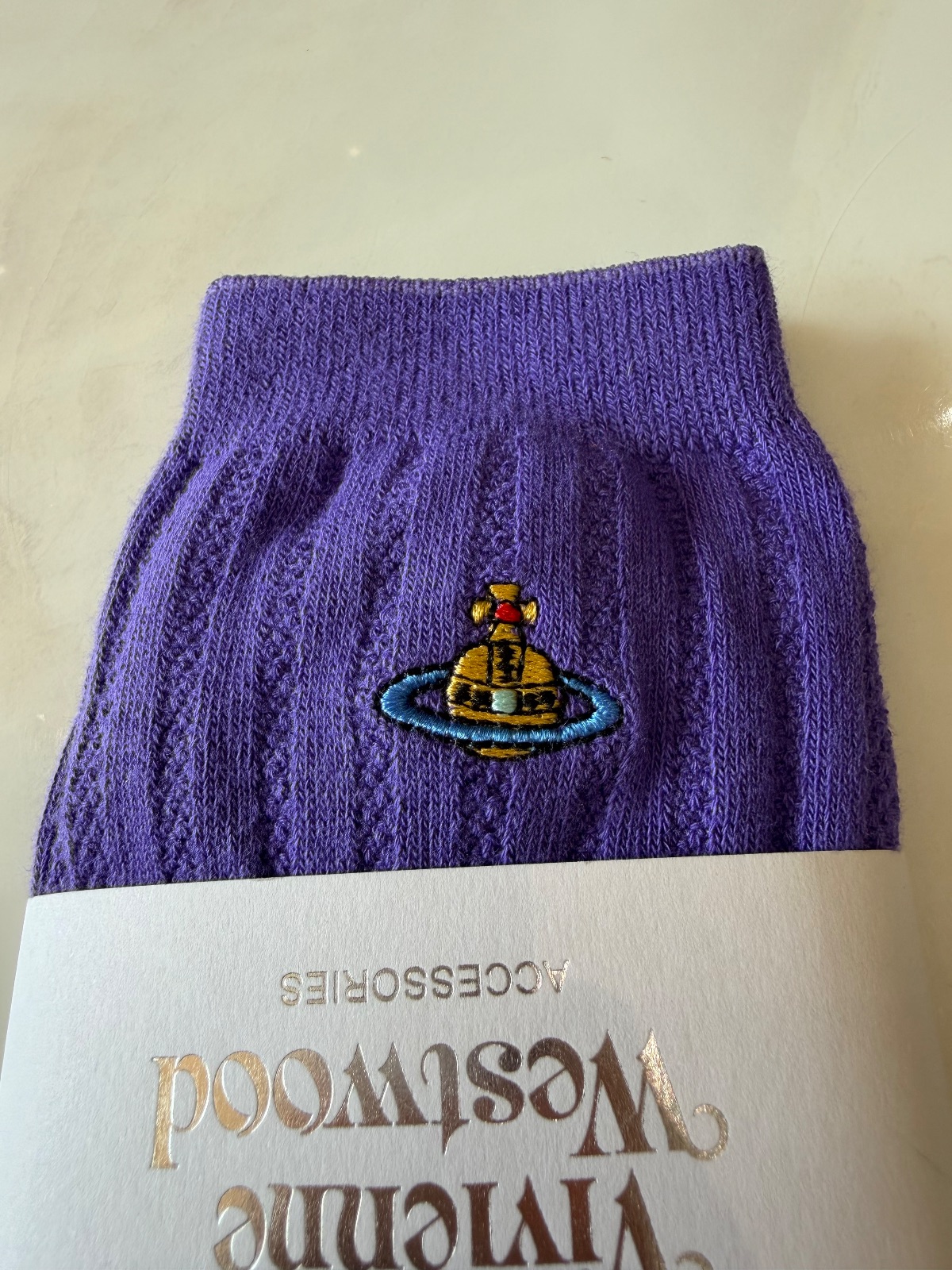 Chaussettes Vivienne Westwood violettes 2