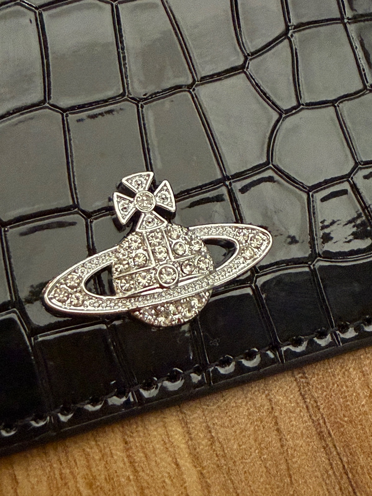 Porte-cartes Vivienne Westwood noir crocodile 4
