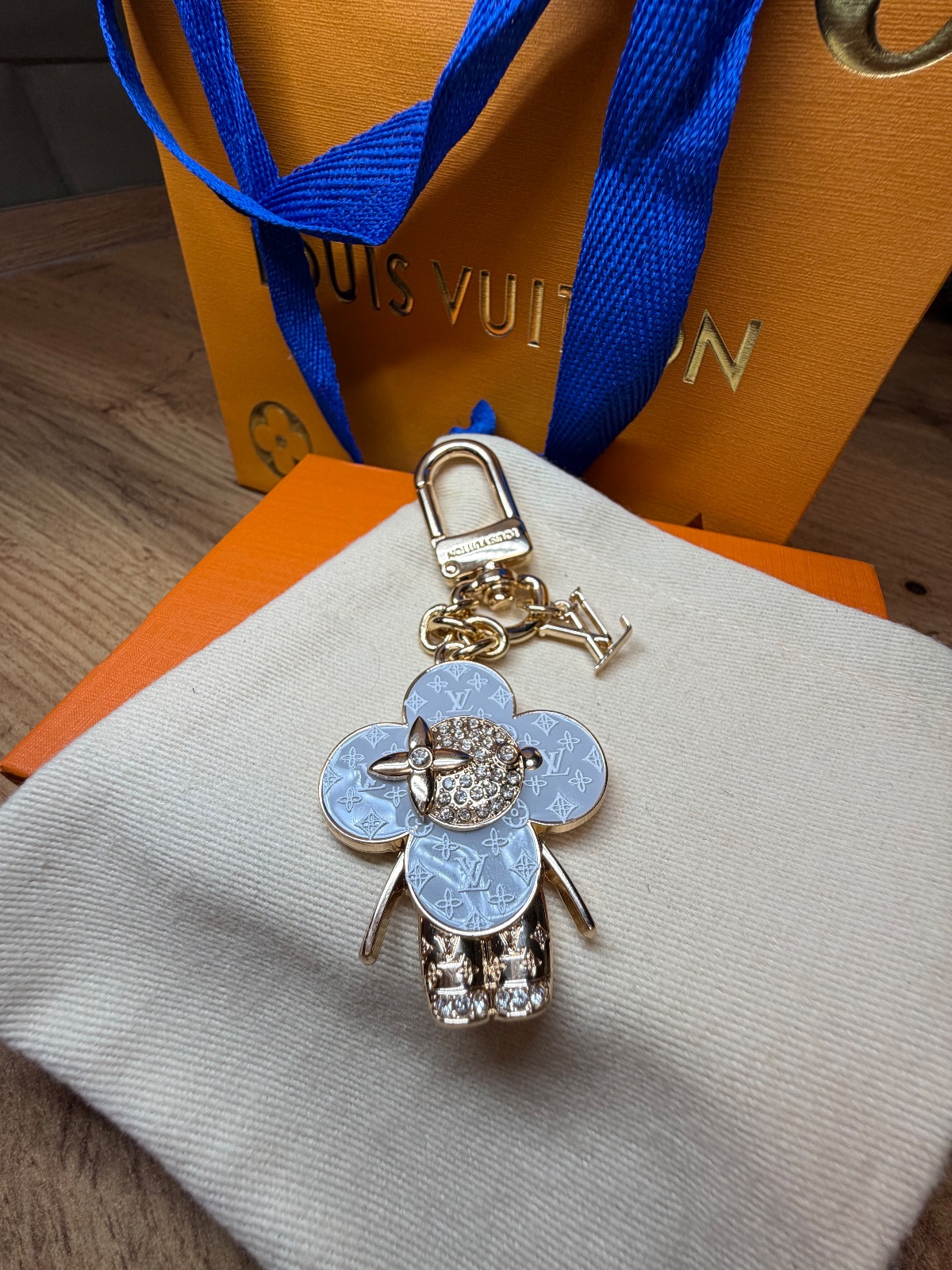 Porte-clés Louis Vuitton fleur bleue