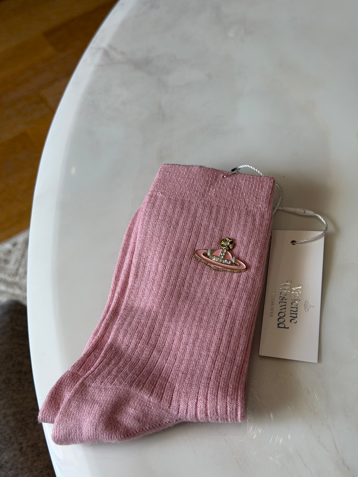 Vivienne Westwood chaussettes rose poudre 3