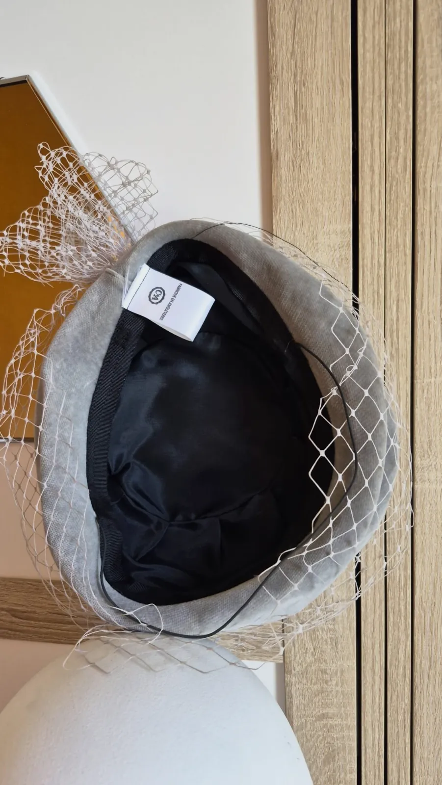 Toque vintage grise avec voilette – C&A – taille Taille unique 7