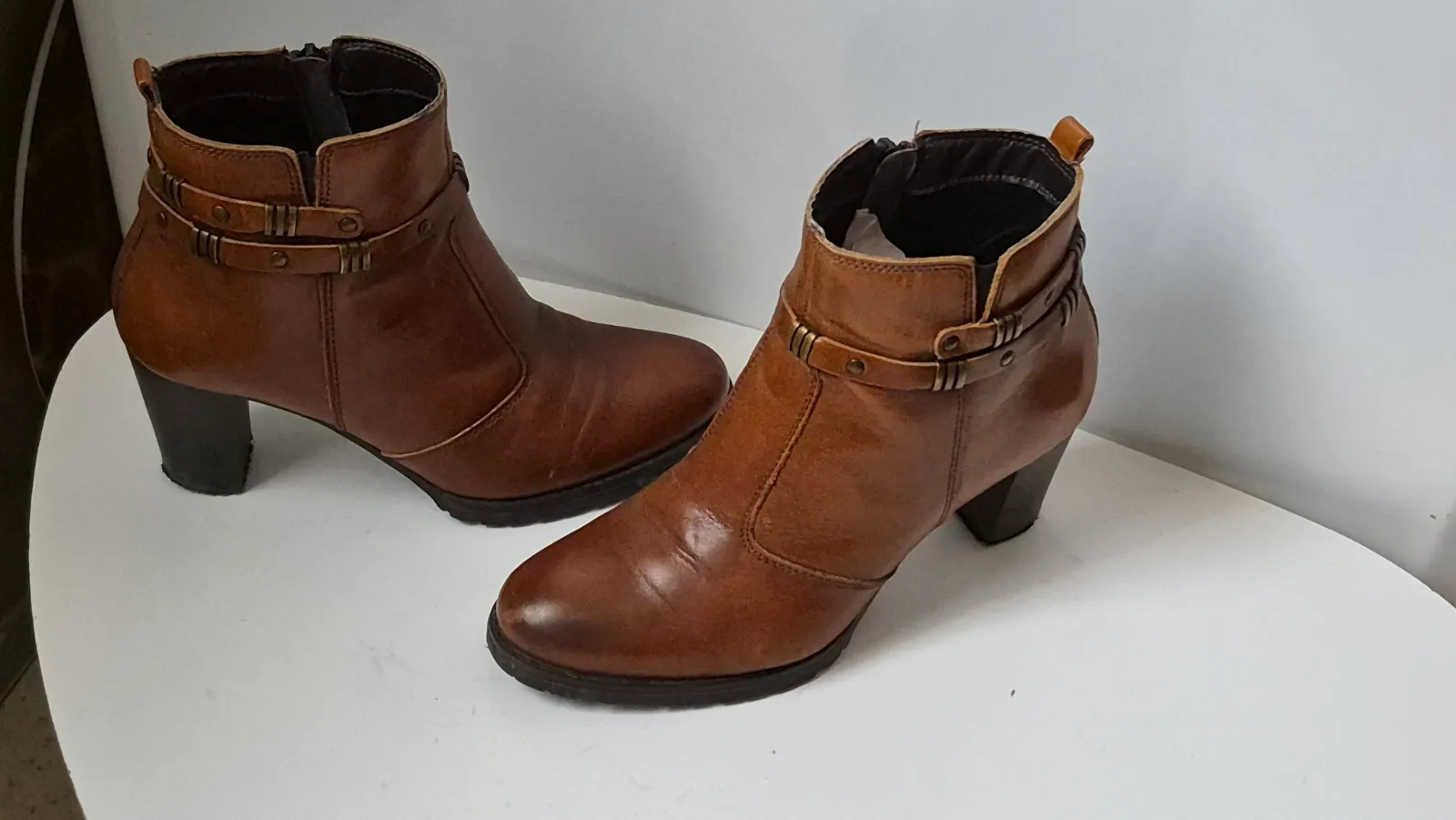 Bottines Berto cuir camel à talon – taille EU 37 6