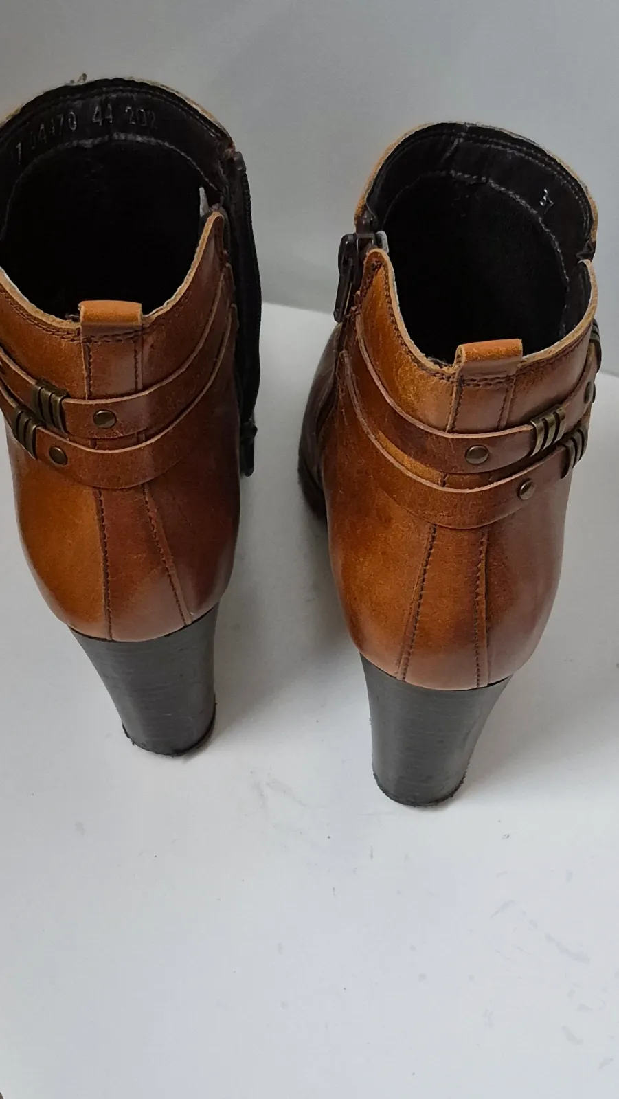 Bottines Berto cuir camel à talon – taille EU 37 5