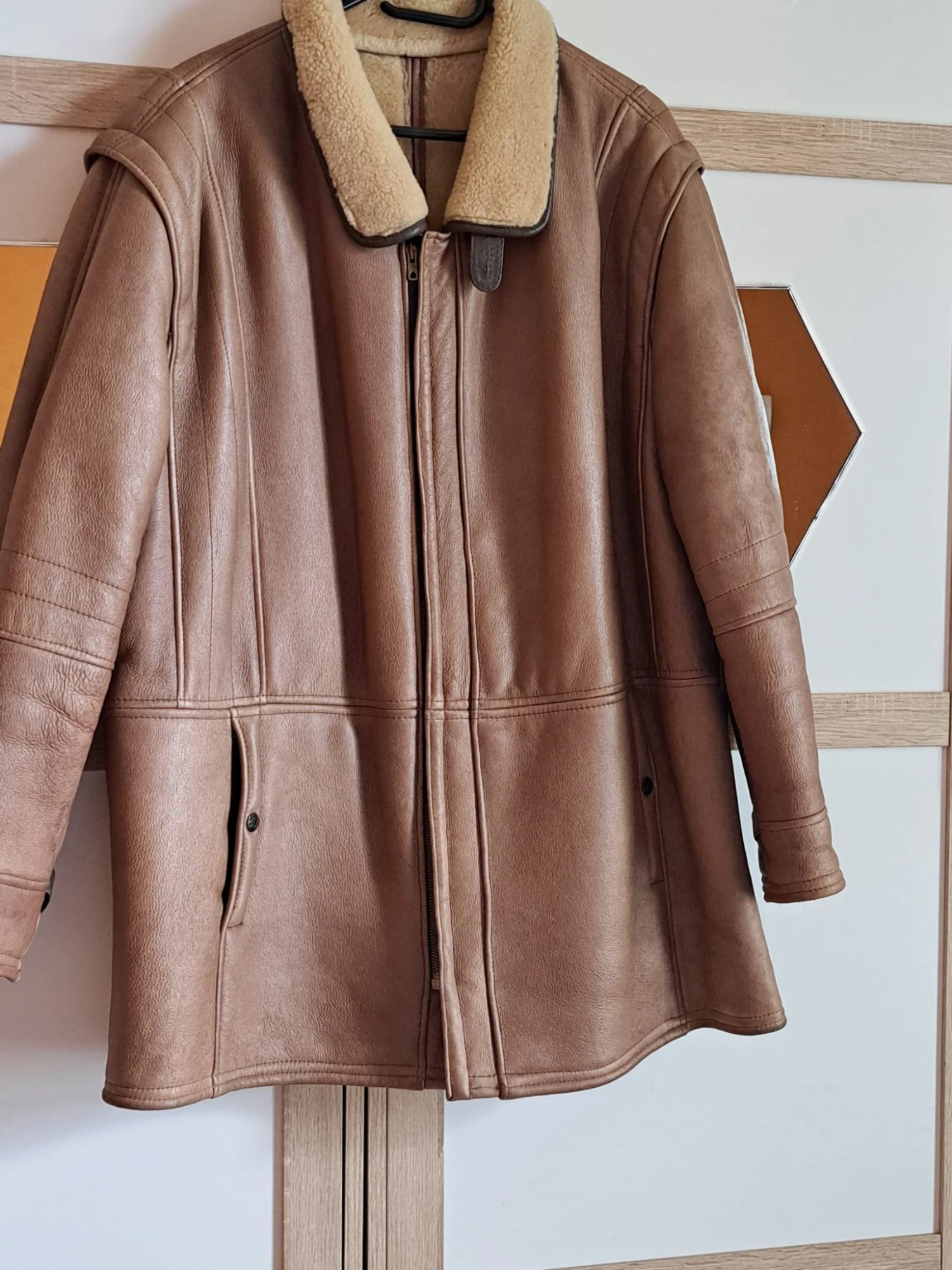 Veste manteau en cuir 