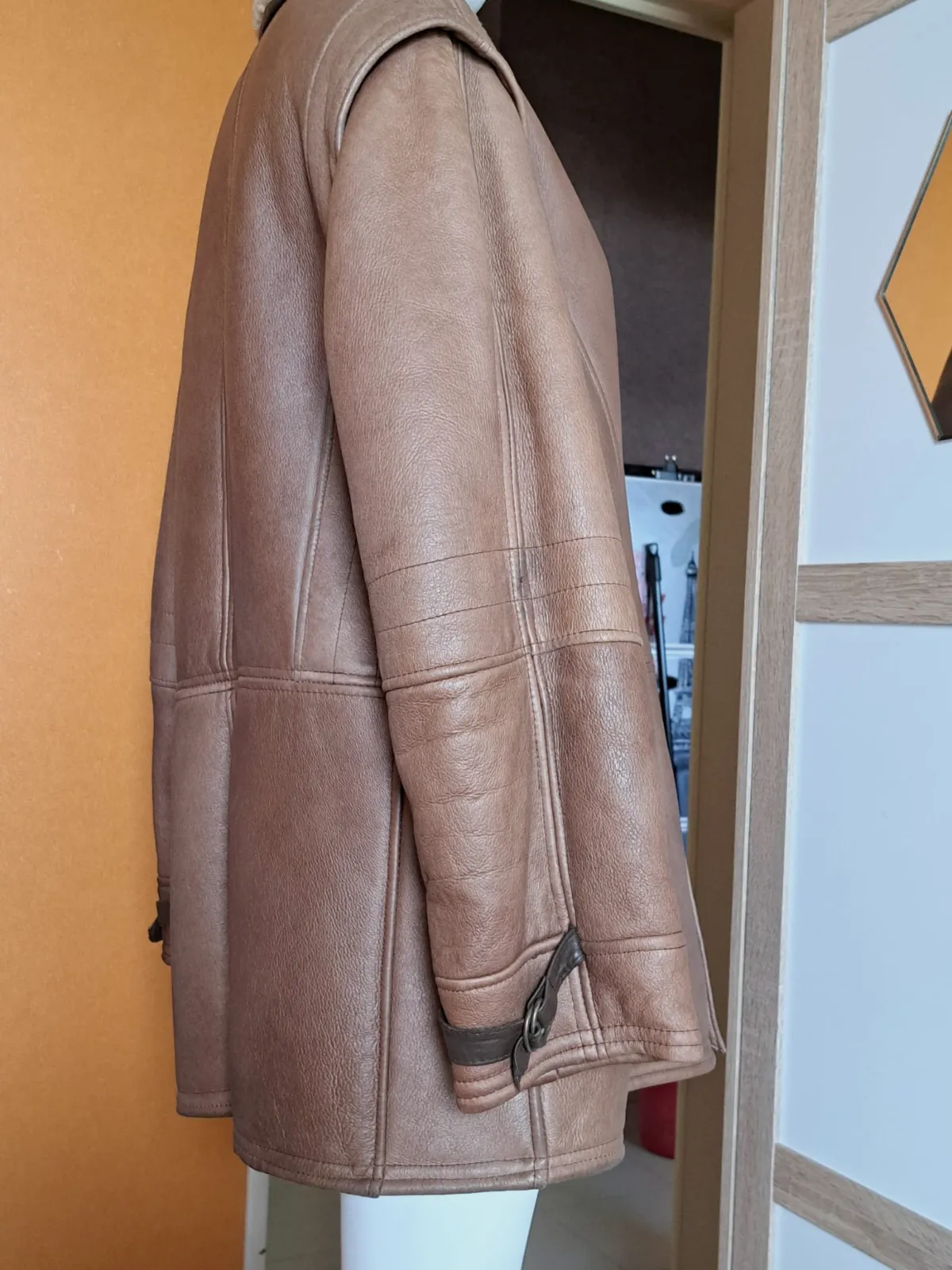 Veste manteau en cuir – : Le Bufflé – taille 3XL 8