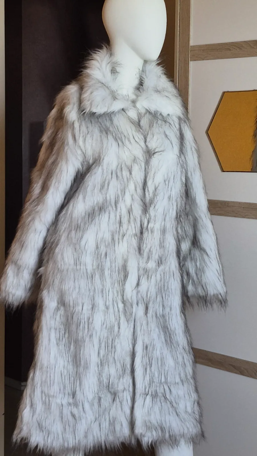 Manteau long en fausse fourrure Aixirui