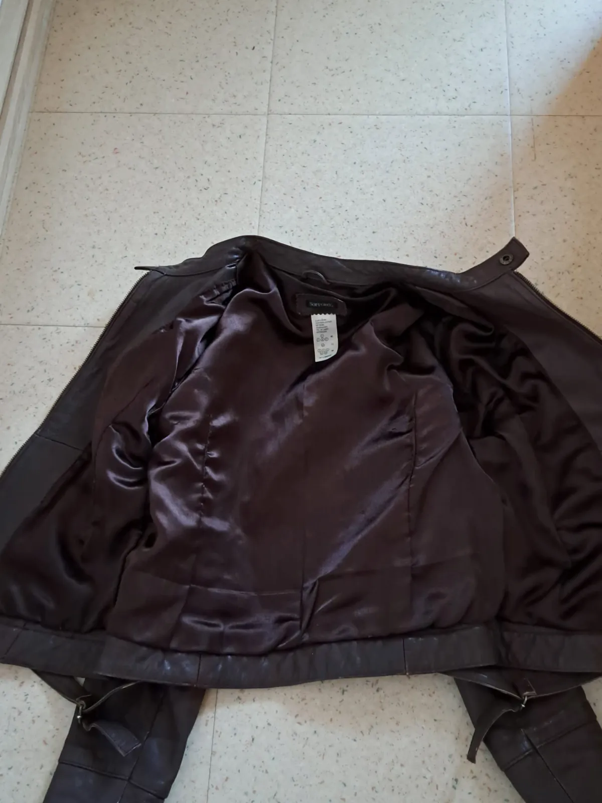 Veste en cuir femme – Soft Grey – Soft Grey – taille L 7