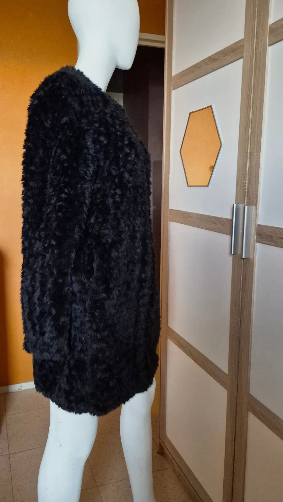 Manteau Promod noir en fausse fourrure – Promod – taille XL 3